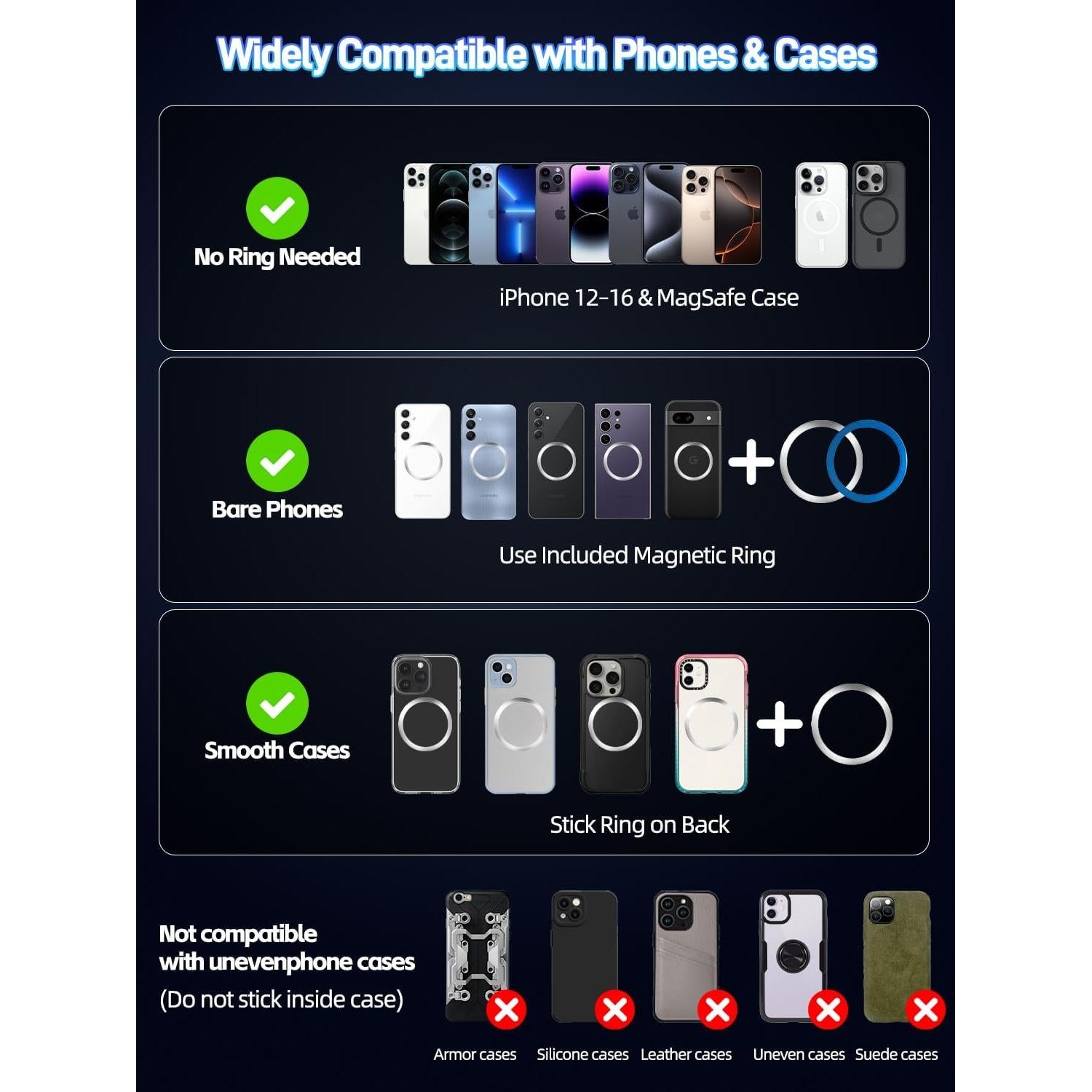 Soporte Magnético para Teléfono Light Face con Gel Nano, 360°