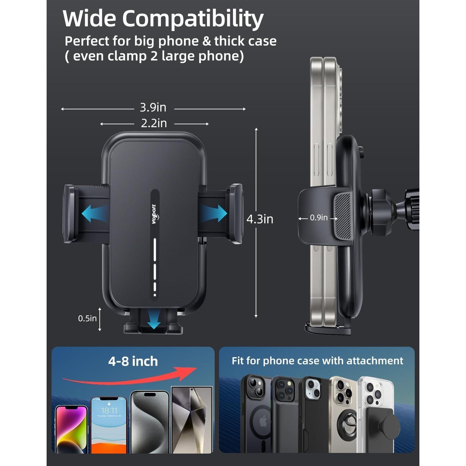 Soporte para Teléfono de Coche Volport Universal con Clip