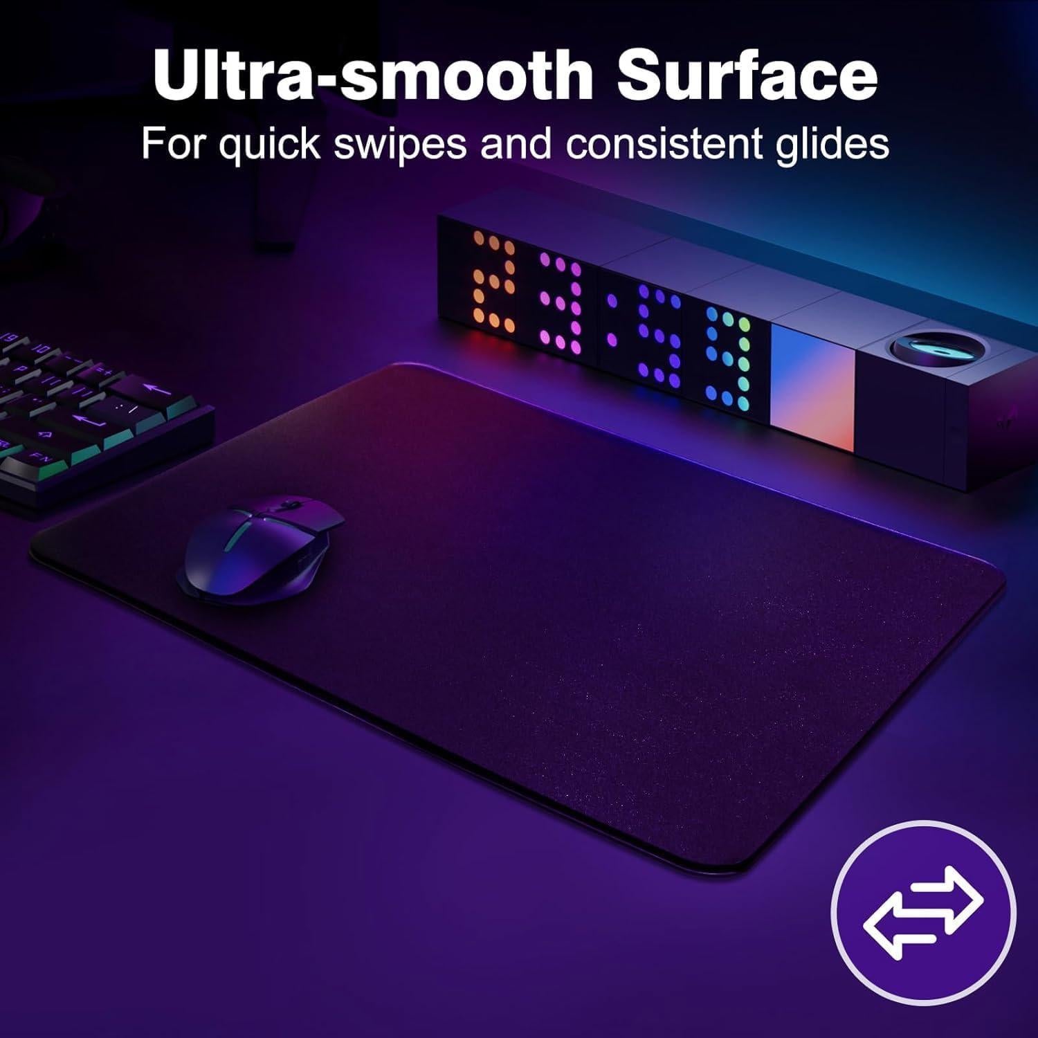 Alfombrilla de Ratón de Vidrio Templado Genérico 45x40cm Antideslizante