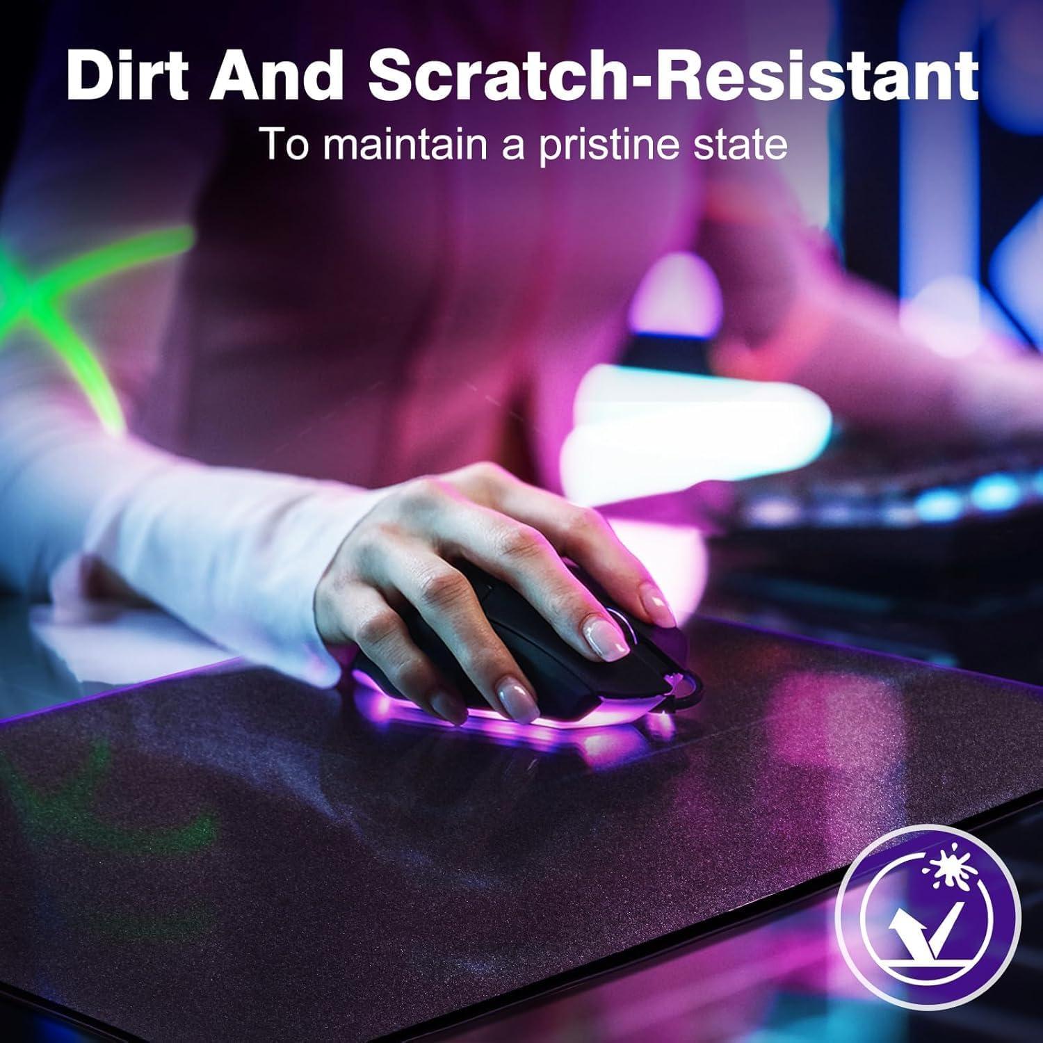 Alfombrilla de Ratón de Vidrio Templado Genérico 45x40cm Antideslizante