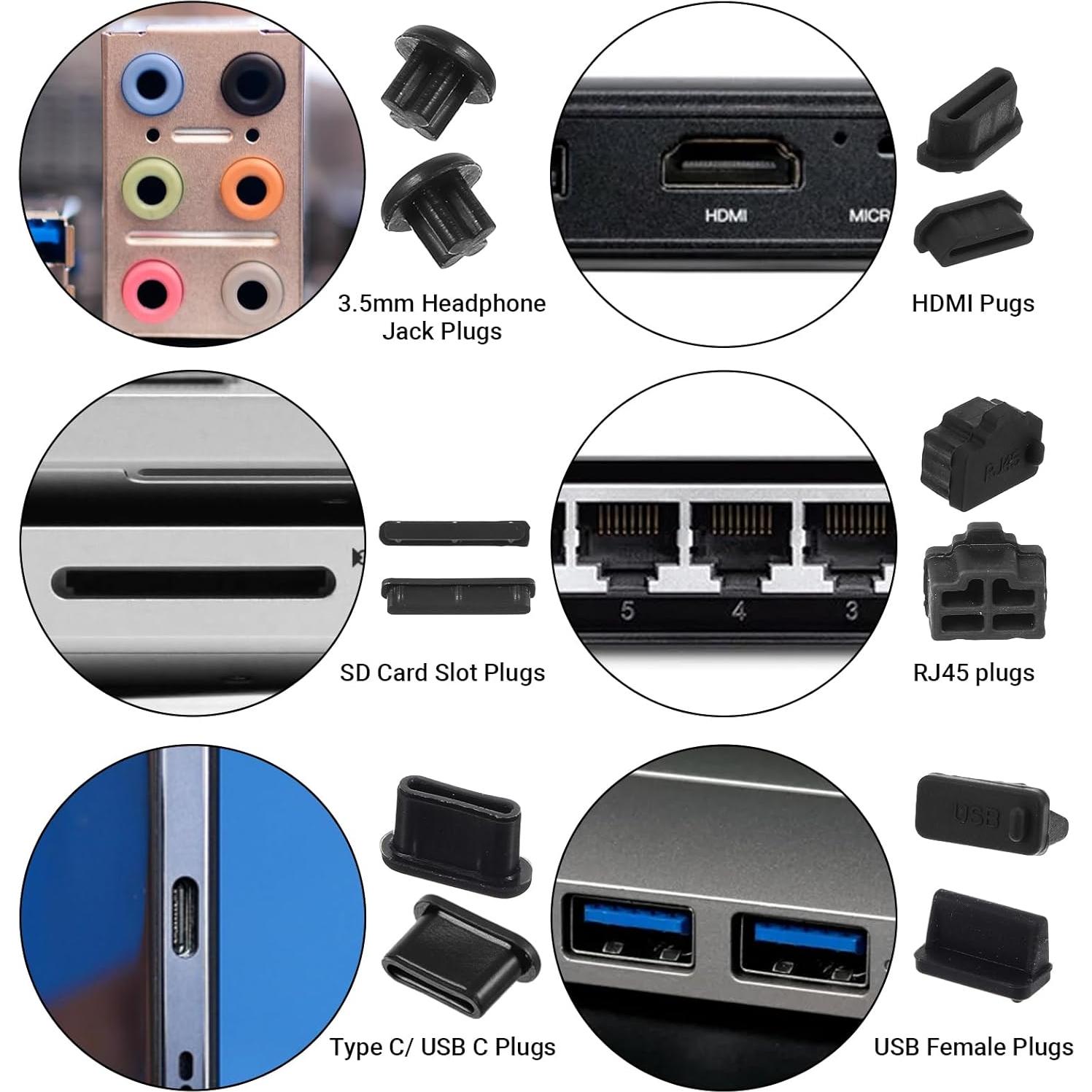 40 Tapas de Polvo USB Silicona Gjinxi para Puertos Diversos