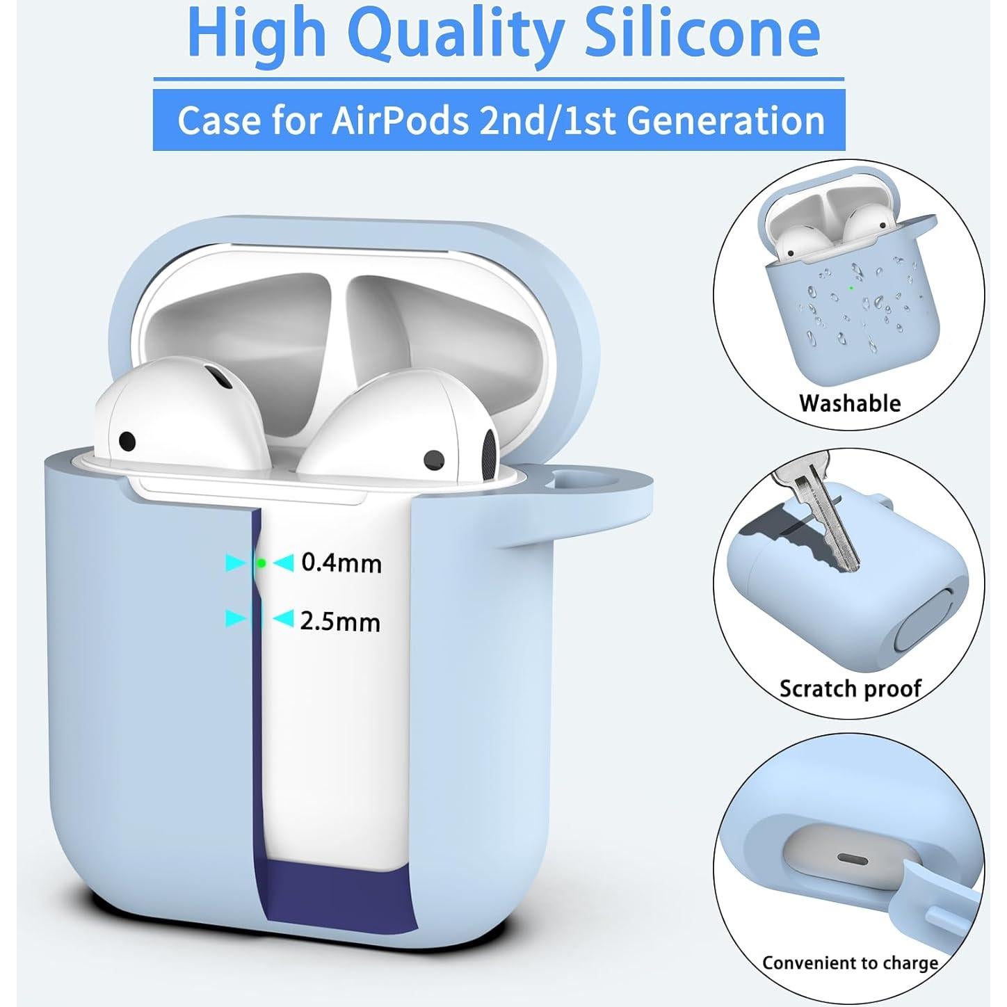 Funda de Silicona Anticaída MHYALUDO para AirPods 1/2 Gen