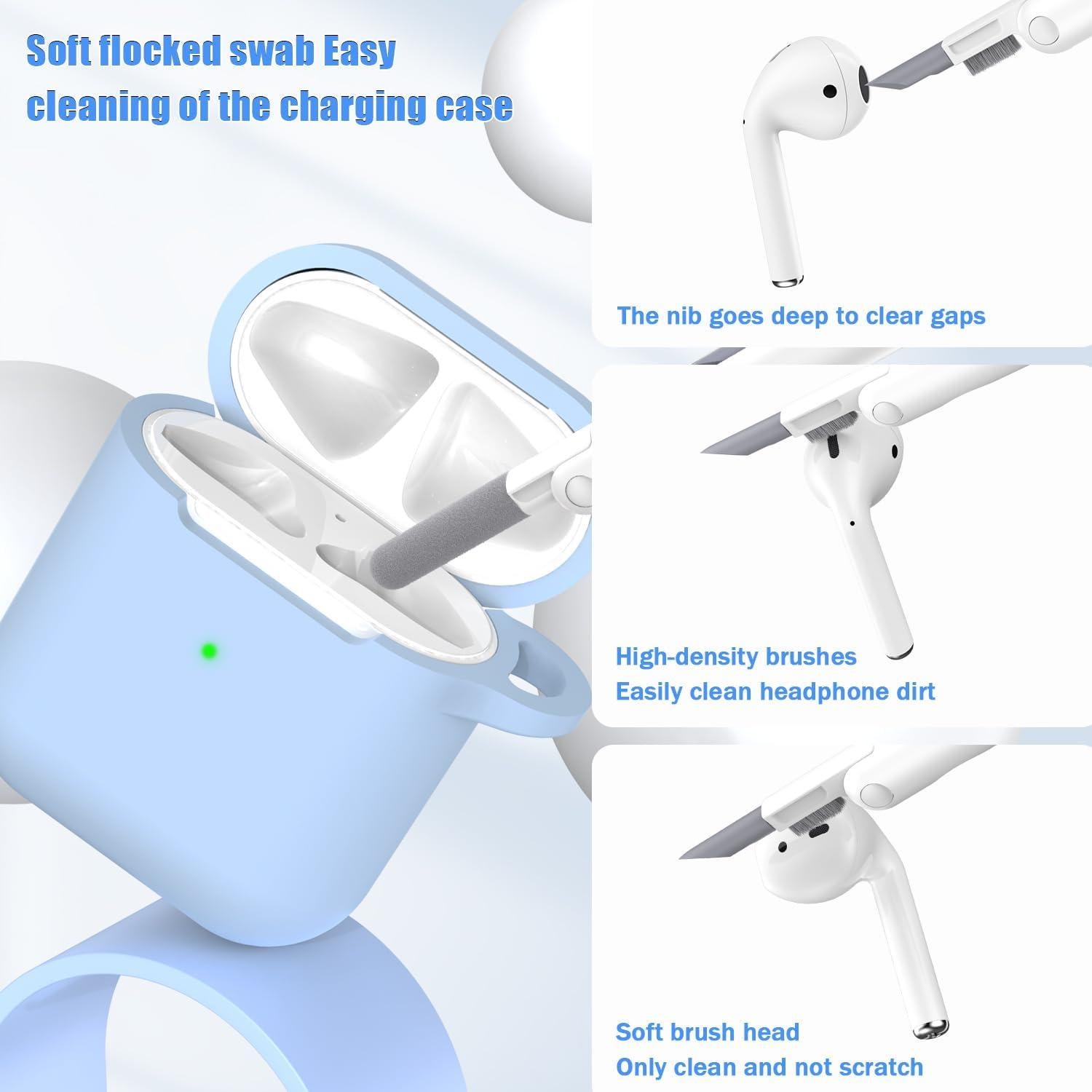 Funda de Silicona Anticaída MHYALUDO para AirPods 1/2 Gen