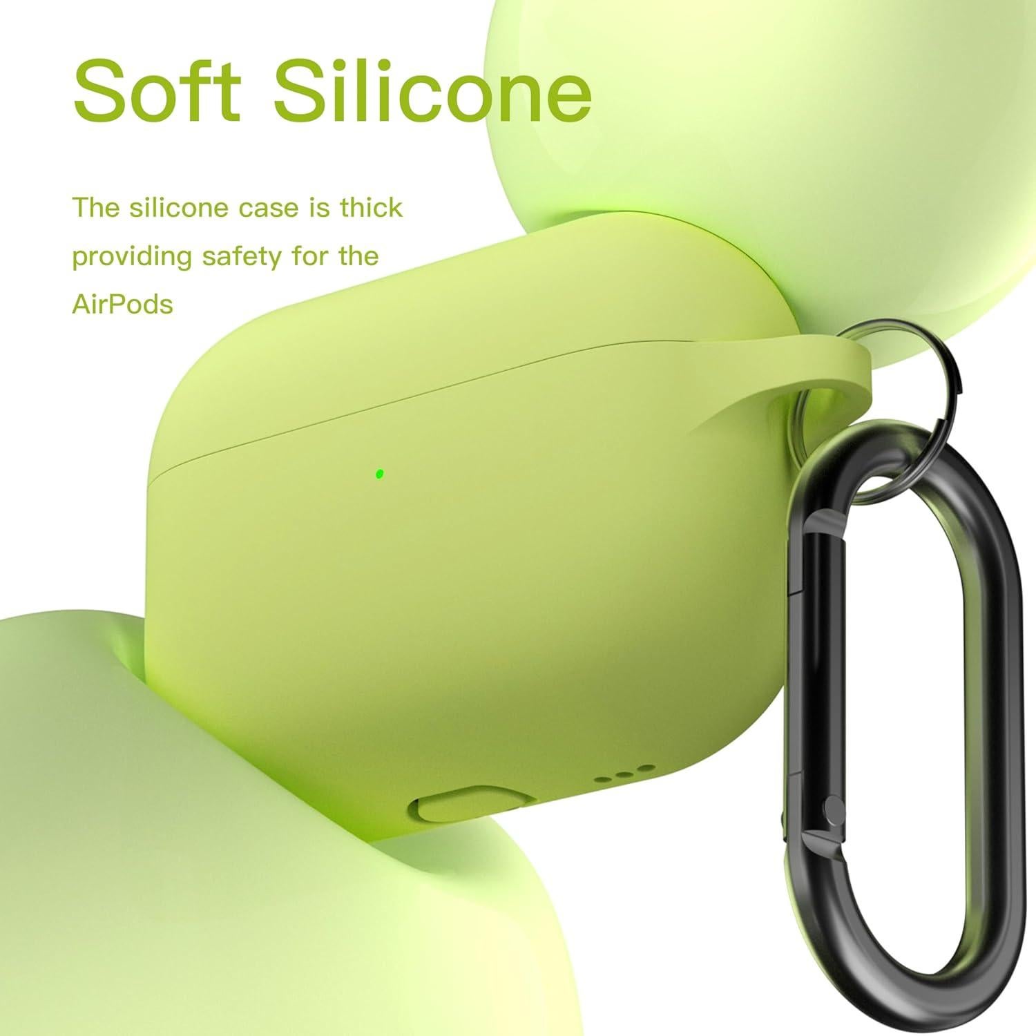 Funda de Silicona Brujula para AirPods Pro 3 2025 Verde Amarillo