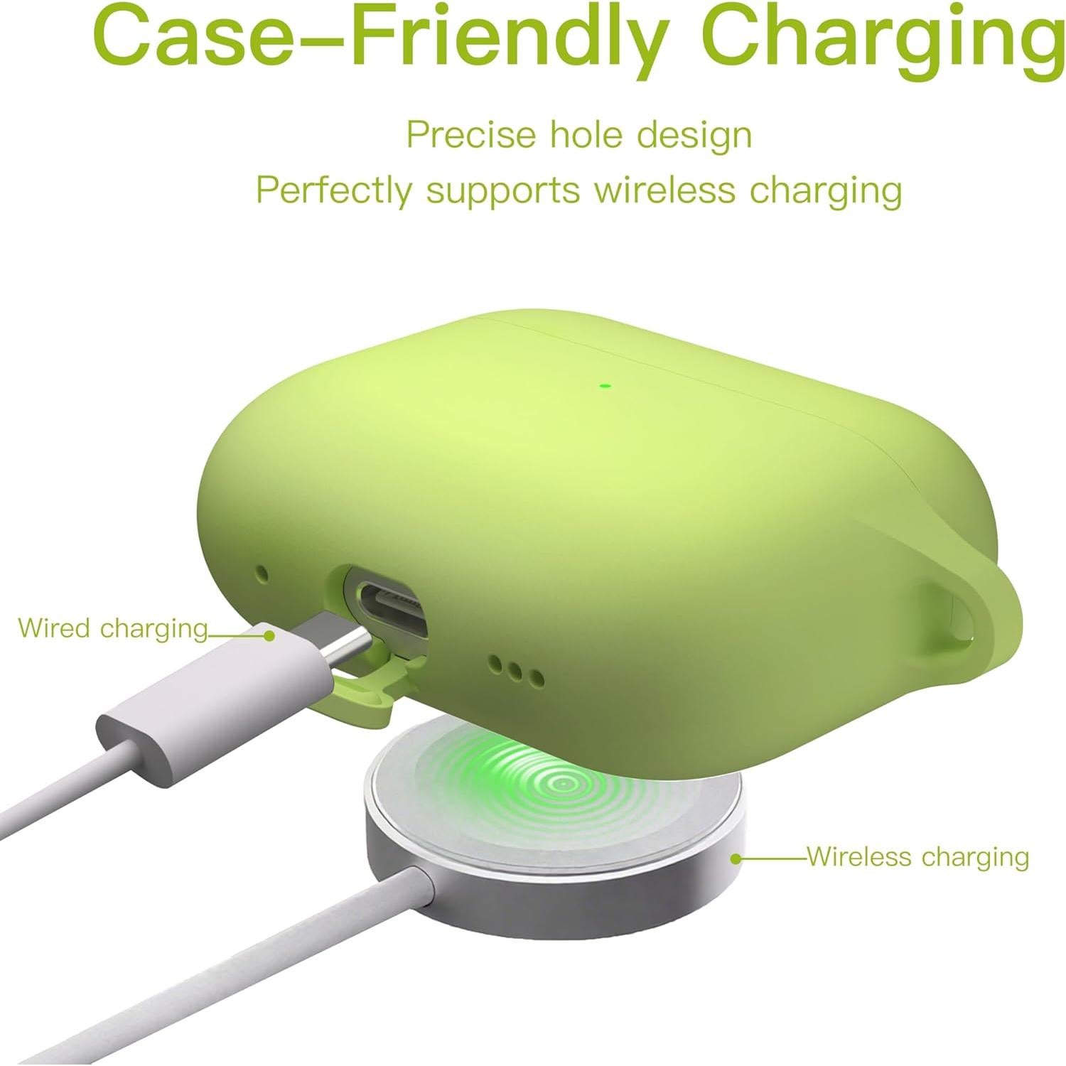 Funda de Silicona Brujula para AirPods Pro 3 2025 Verde Amarillo