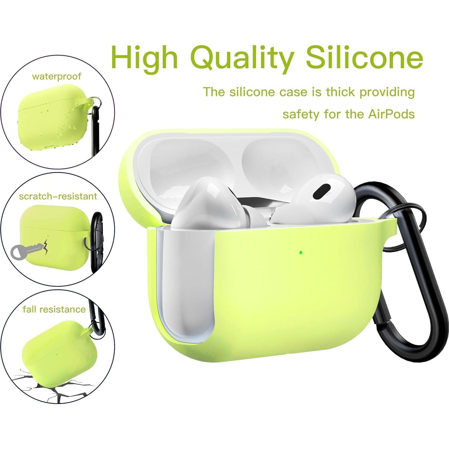 Funda de Silicona Brujula para AirPods Pro 3 2025 Verde Amarillo