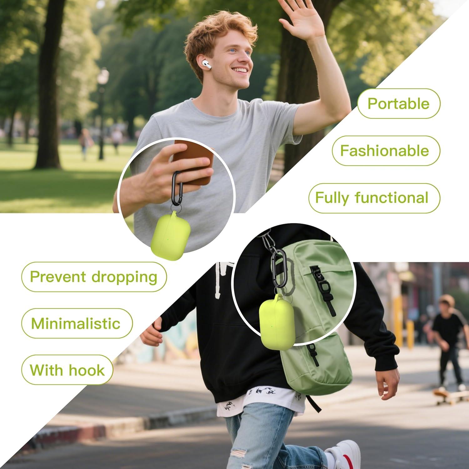 Funda de Silicona Brujula para AirPods Pro 3 2025 Verde Amarillo