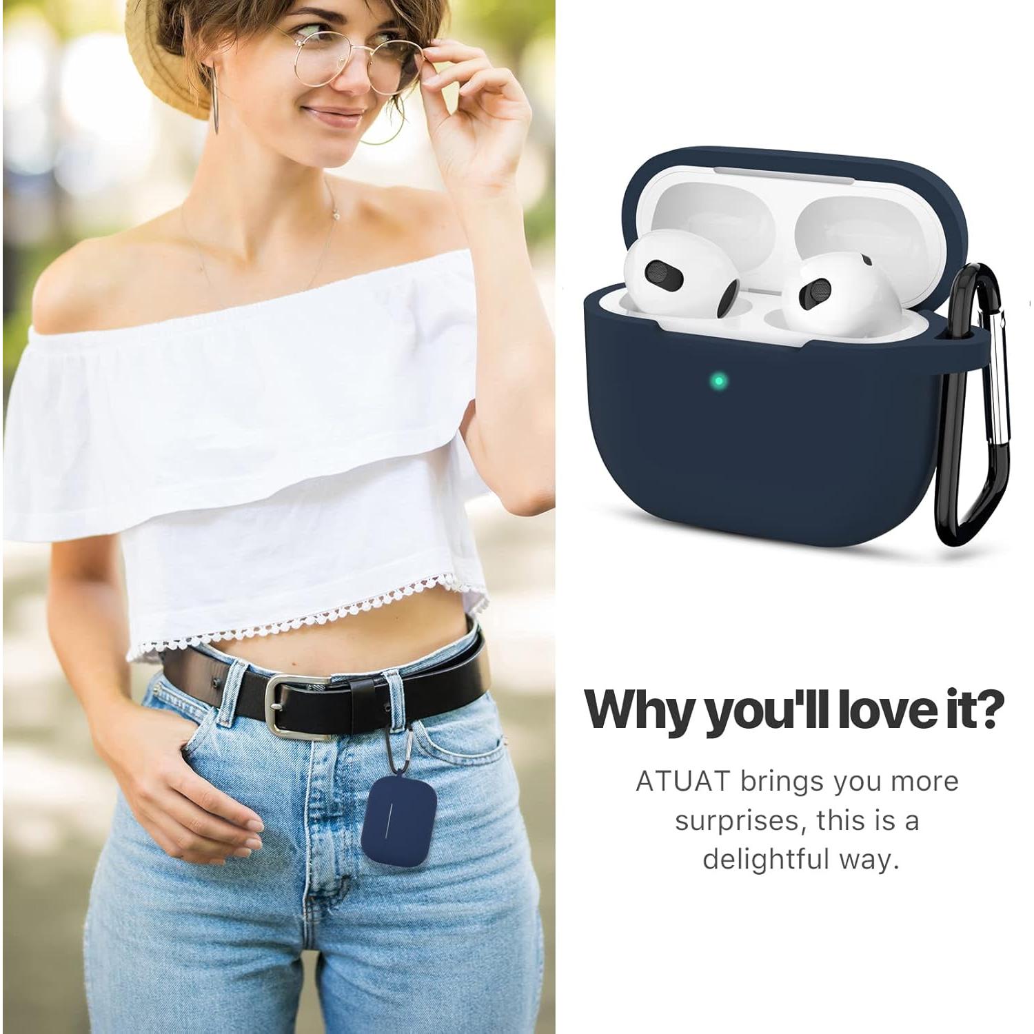 Funda Protectora Silicona ATUAT para AirPods 3 - Azul Oscuro