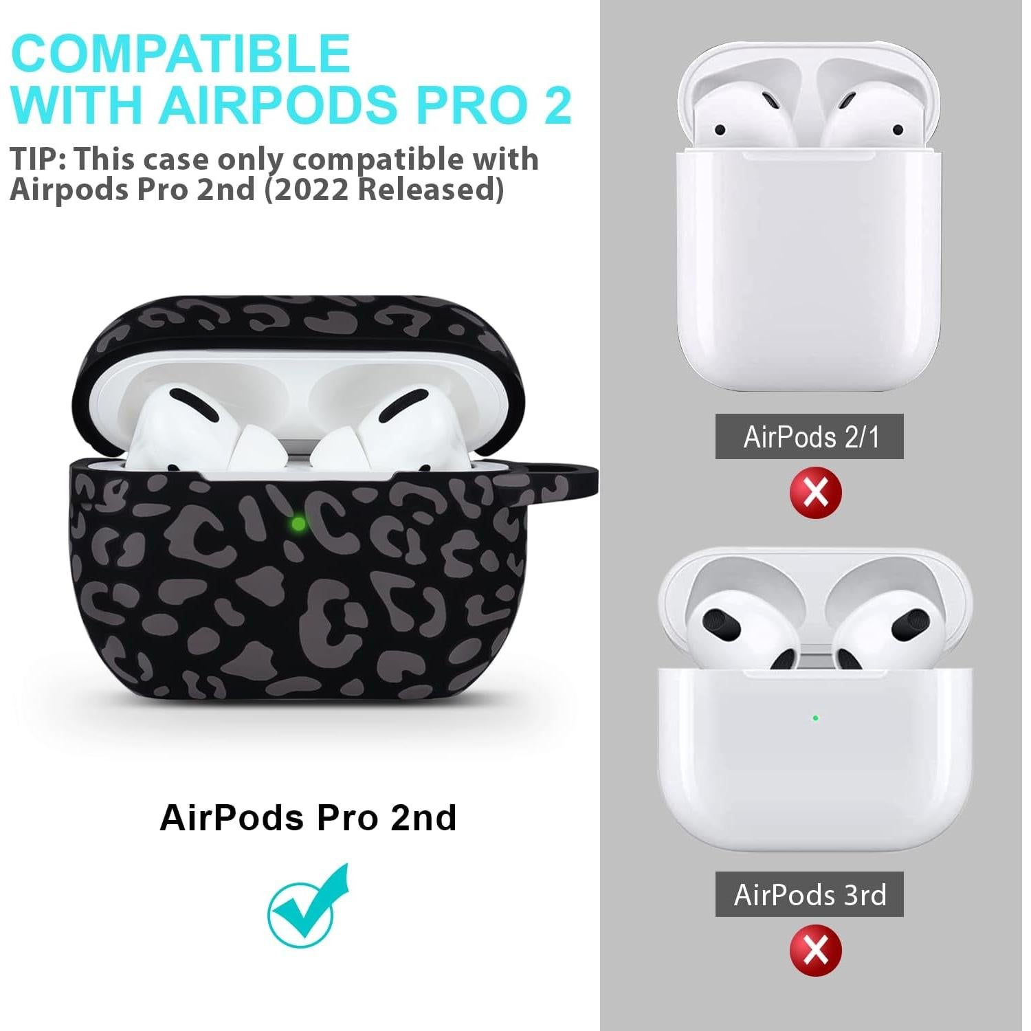 Funda de Silicona Leopardo Gawnock para AirPods Pro 2 2022/2023