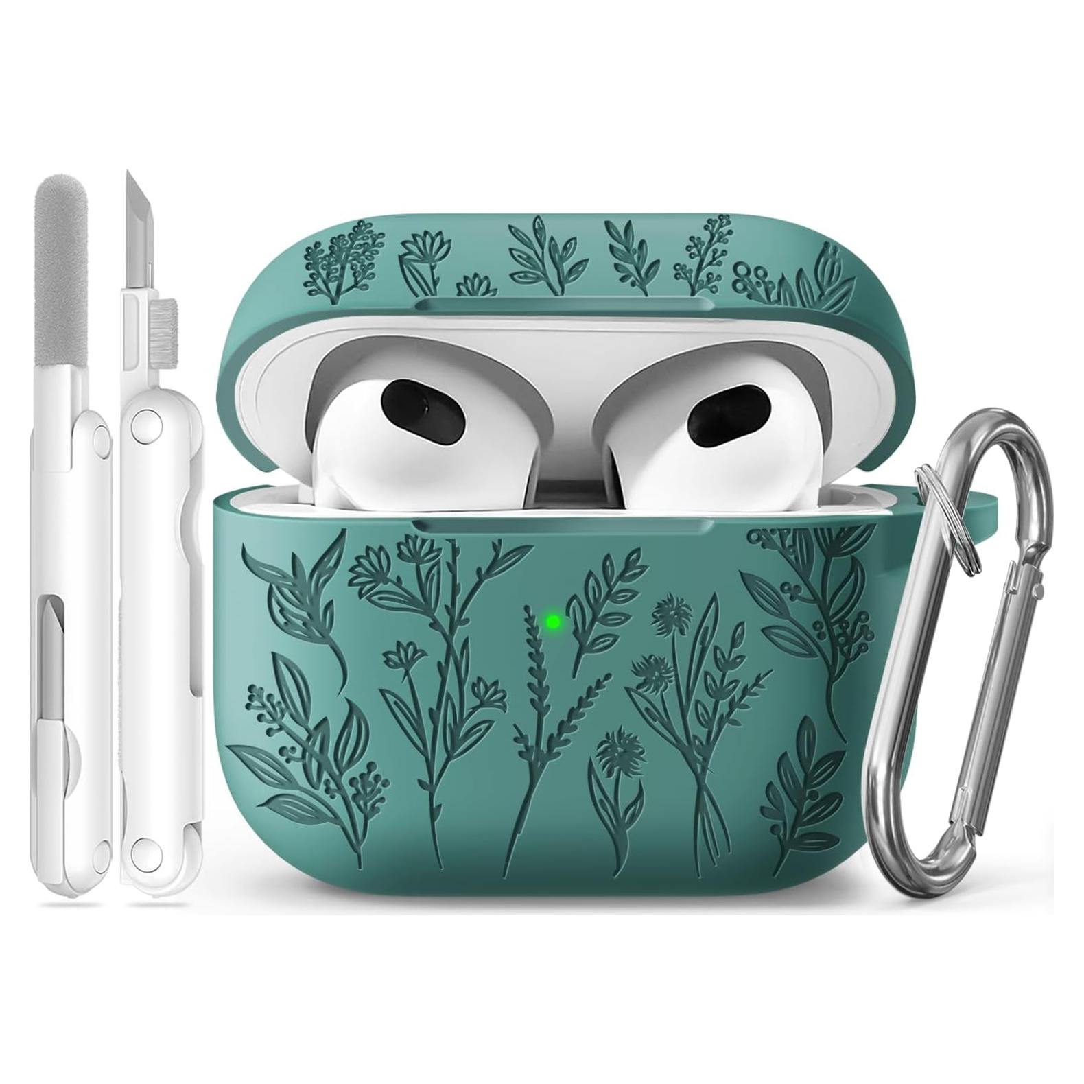Funda de Silicona Ekoonpft para AirPods 3ra Generación Verde