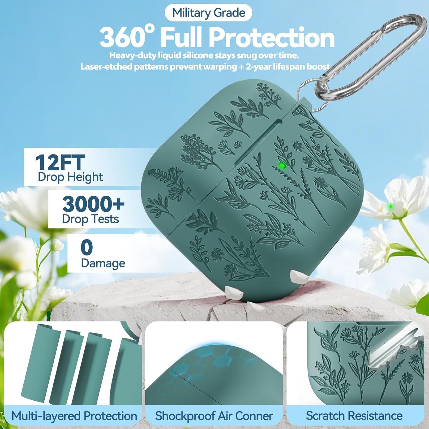 Funda de Silicona Ekoonpft para AirPods 3ra Generación Verde