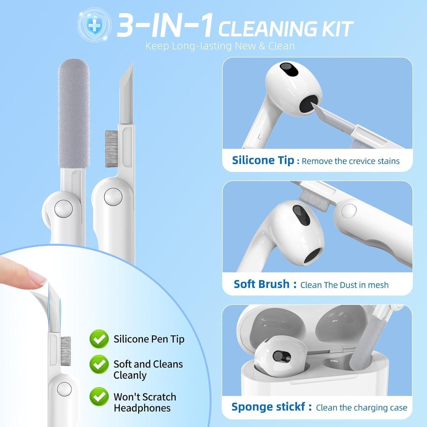 Funda de Silicona Ekoonpft para AirPods 3ra Generación Verde