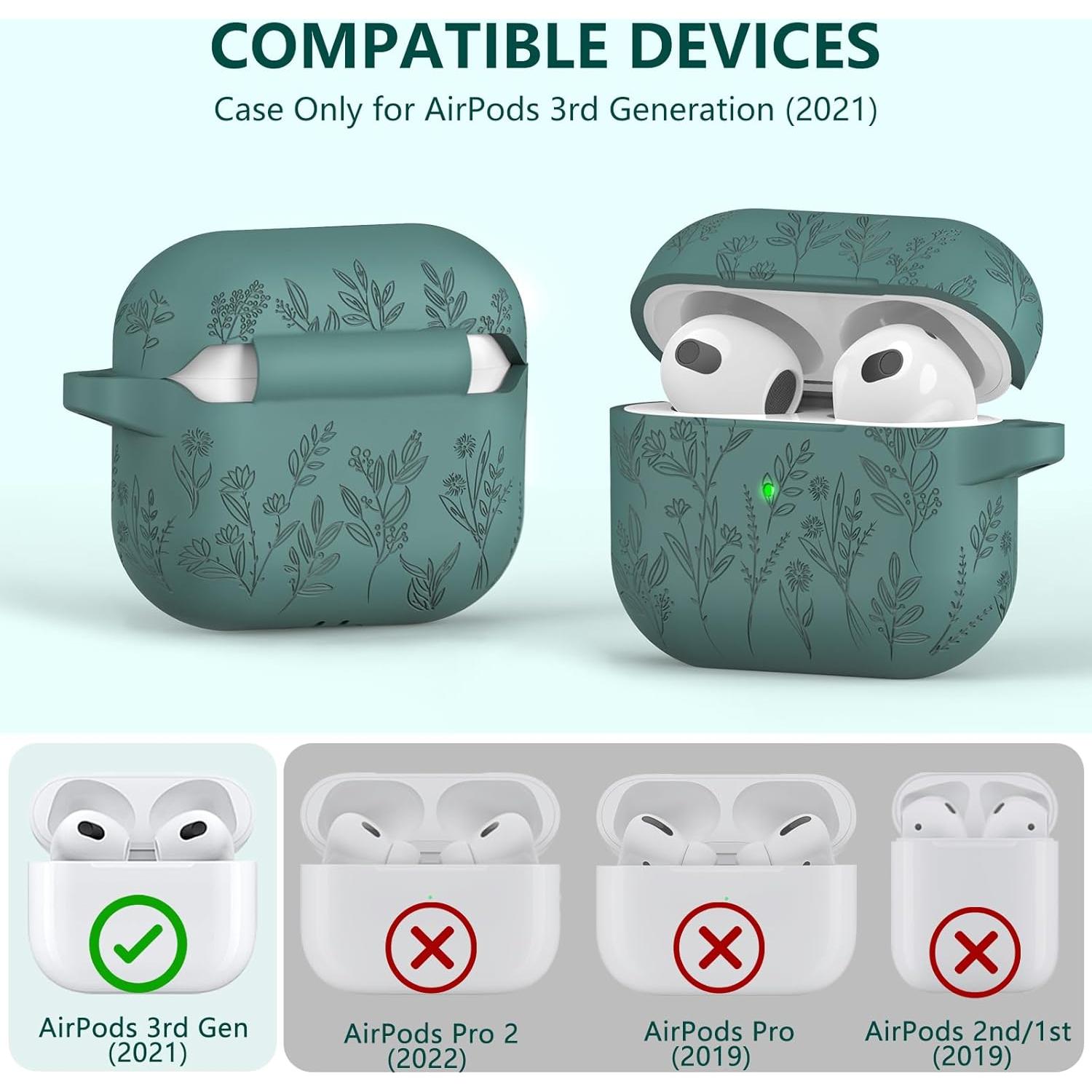 Funda de Silicona Ekoonpft para AirPods 3ra Generación Verde