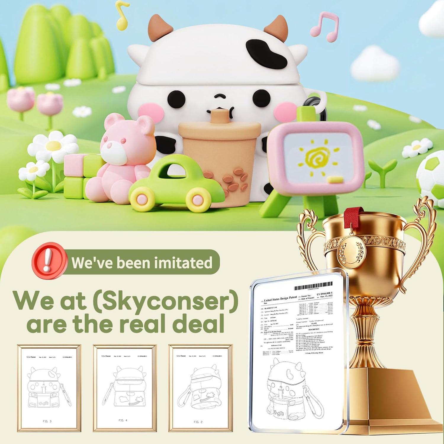 Funda Silicona Kawaii Vaca para AirPods 4 Gen 2024 Skyconser