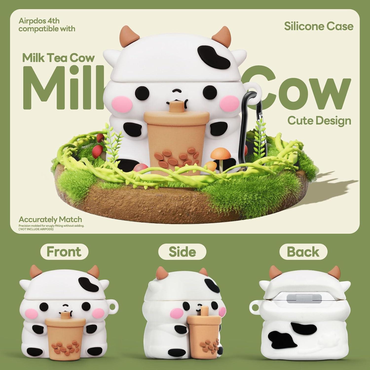 Funda Silicona Kawaii Vaca para AirPods 4 Gen 2024 Skyconser