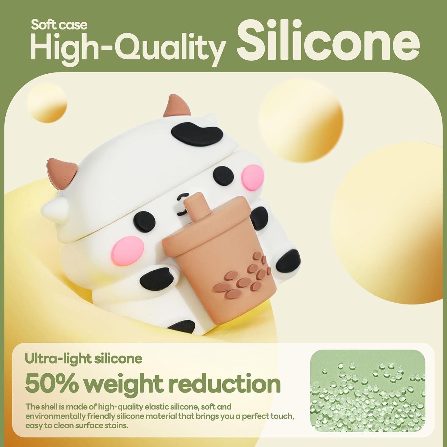 Funda Silicona Kawaii Vaca para AirPods 4 Gen 2024 Skyconser