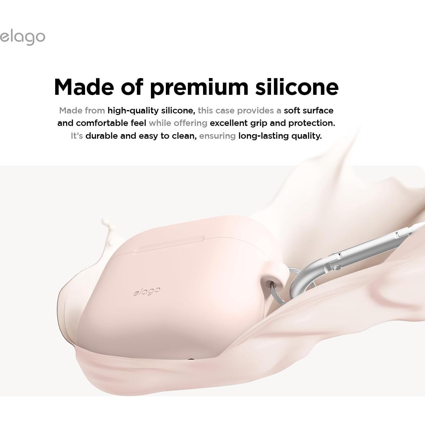 Funda de Silicona elago para AirPods 4 - Rosa Arena, Resistente