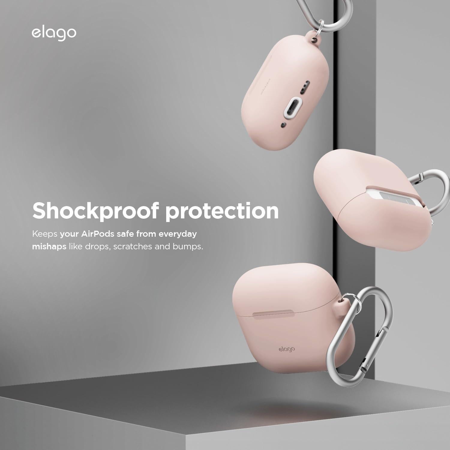 Funda de Silicona elago para AirPods 4 - Rosa Arena, Resistente