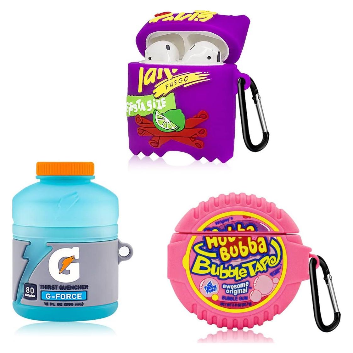 3 Fundas Protectores Silicona YIPINJIA para AirPods 1/2 Kawaii