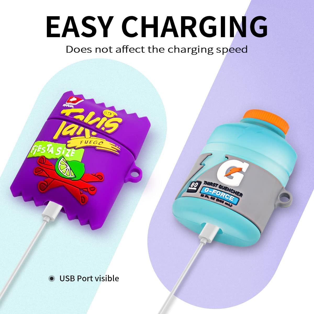 3 Fundas Protectores Silicona YIPINJIA para AirPods 1/2 Kawaii