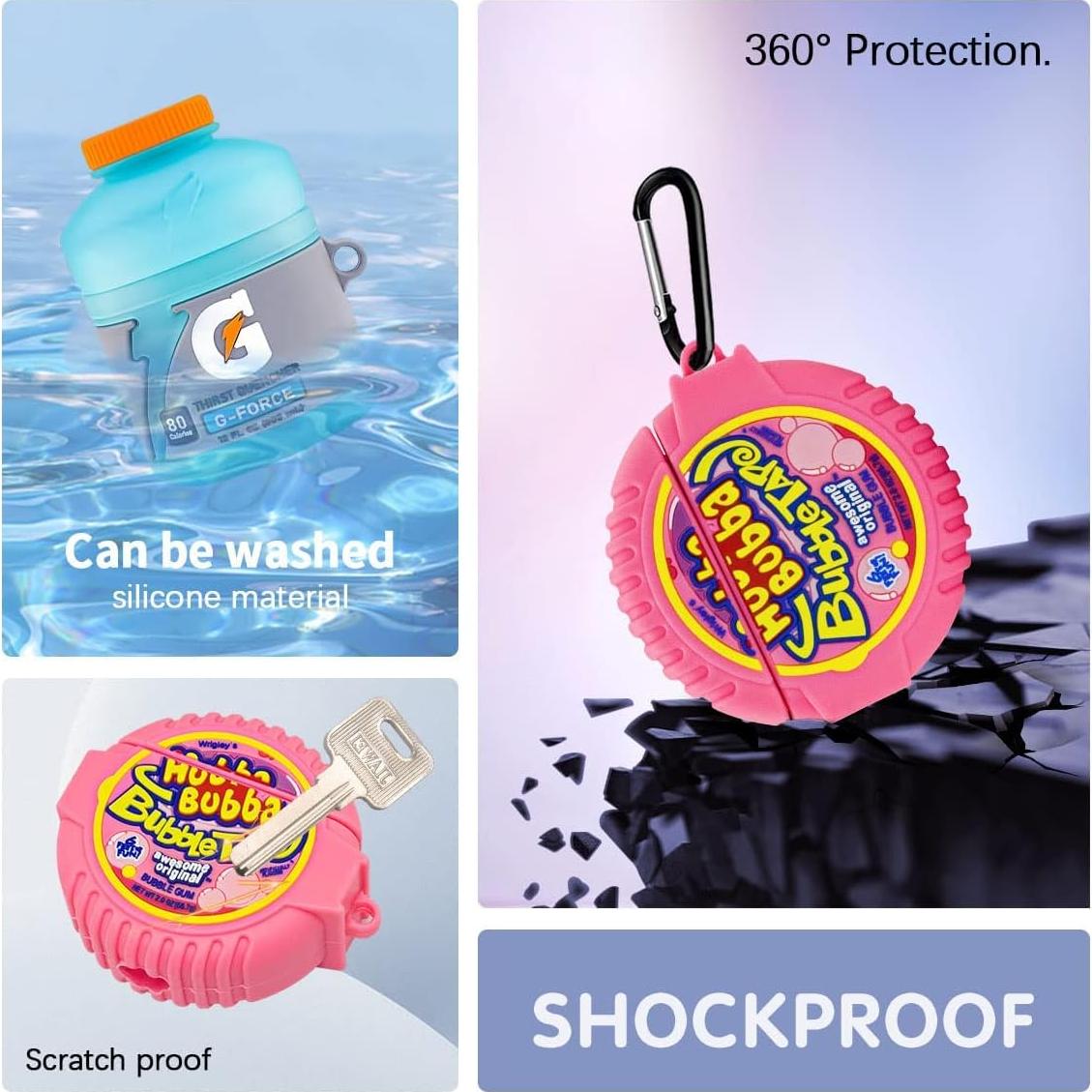 3 Fundas Protectores Silicona YIPINJIA para AirPods 1/2 Kawaii