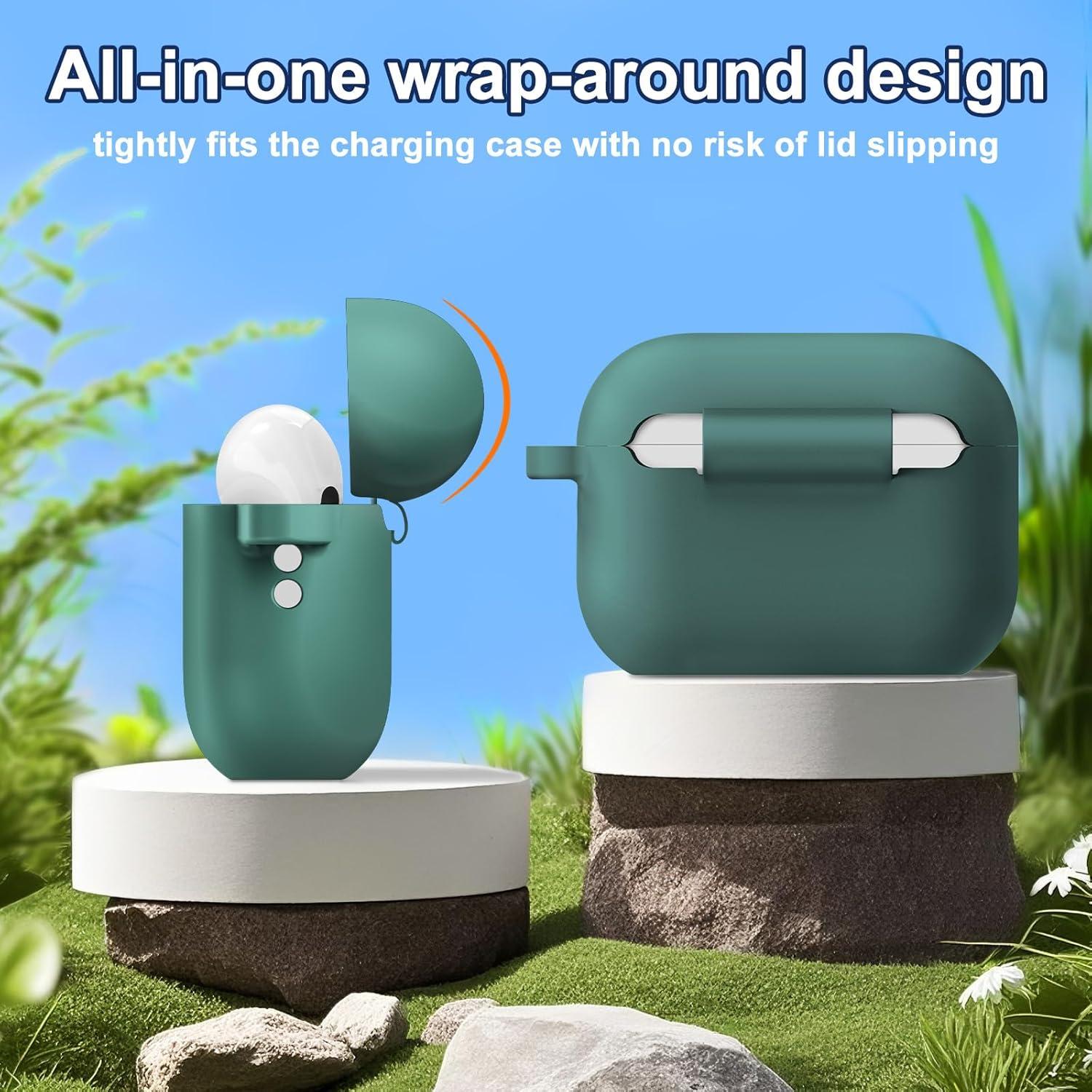 Funda Silicona MATEPROX para AirPods Pro 3ra Gen 2025 Verde Pino