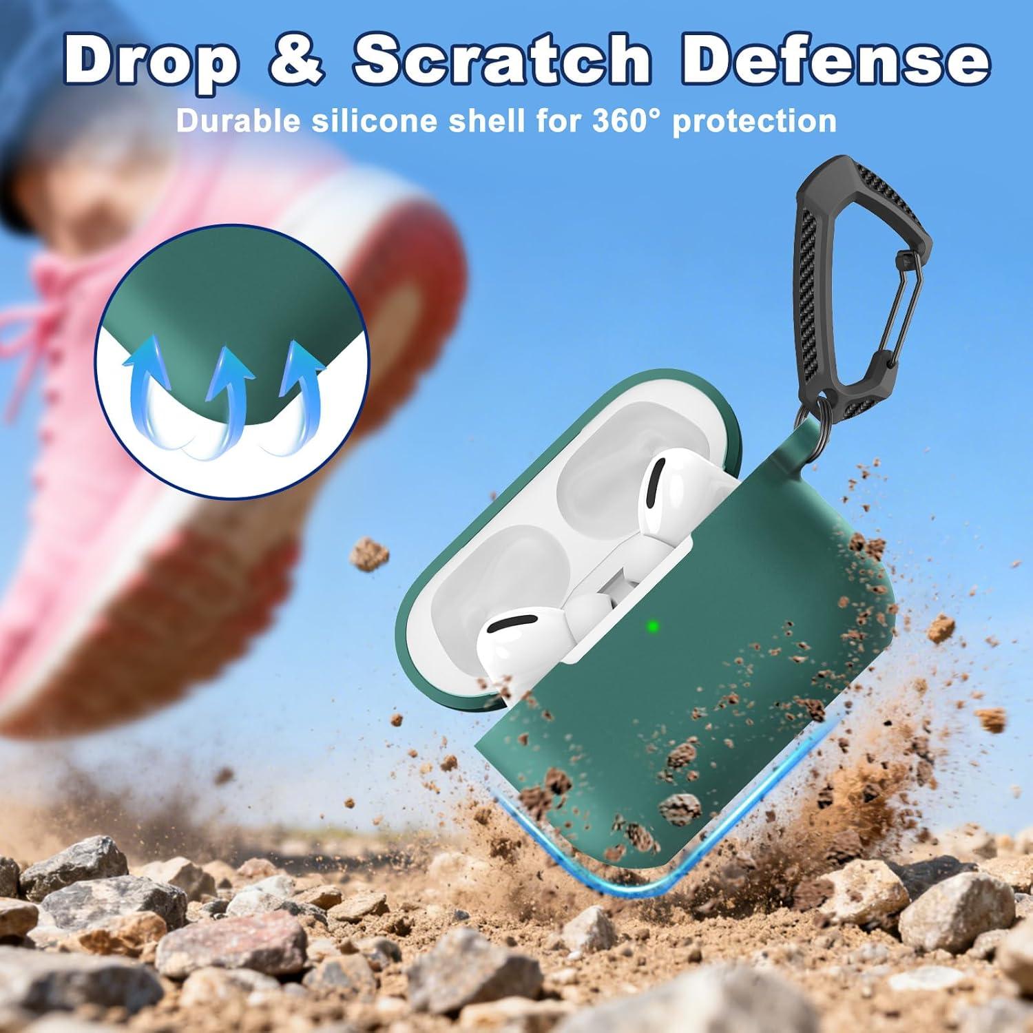 Funda Silicona MATEPROX para AirPods Pro 3ra Gen 2025 Verde Pino