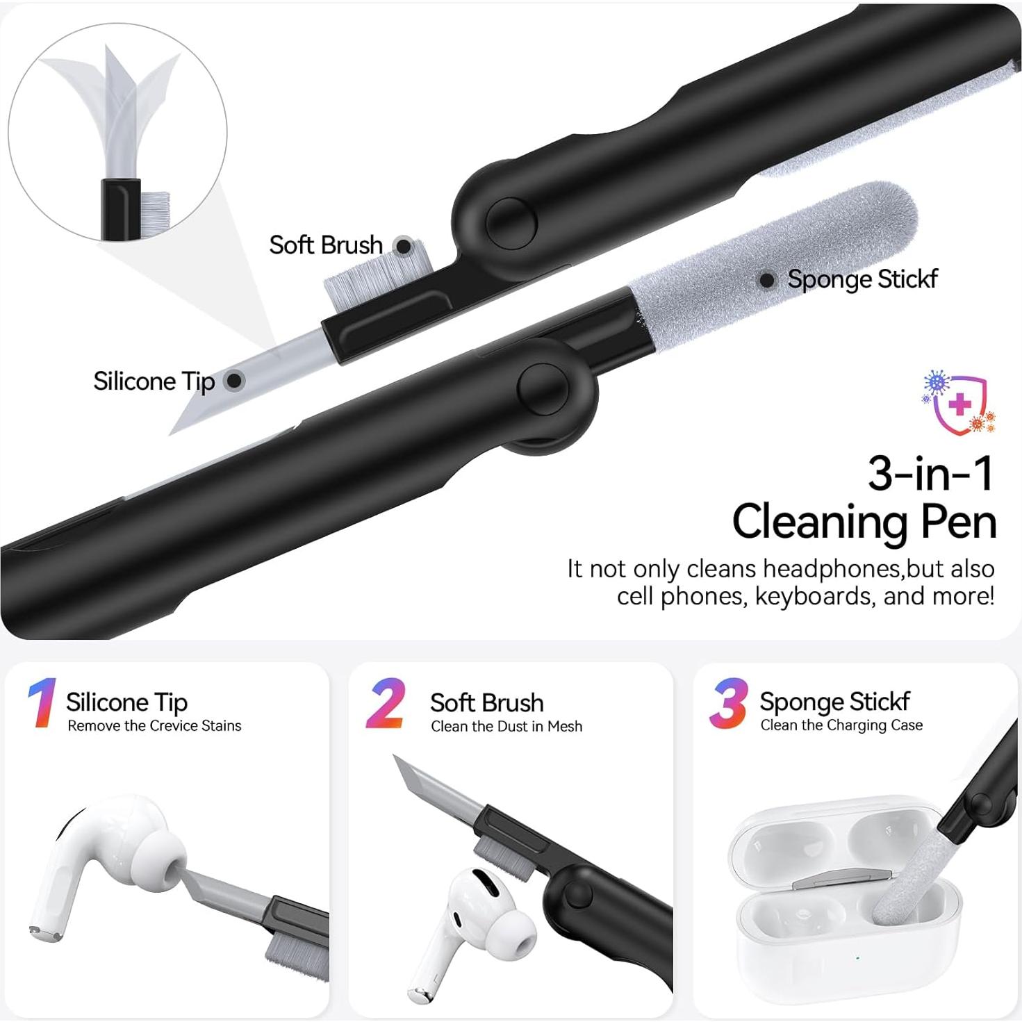 Funda de Silicona para AirPods Pro 2/1 con Kit de Limpieza