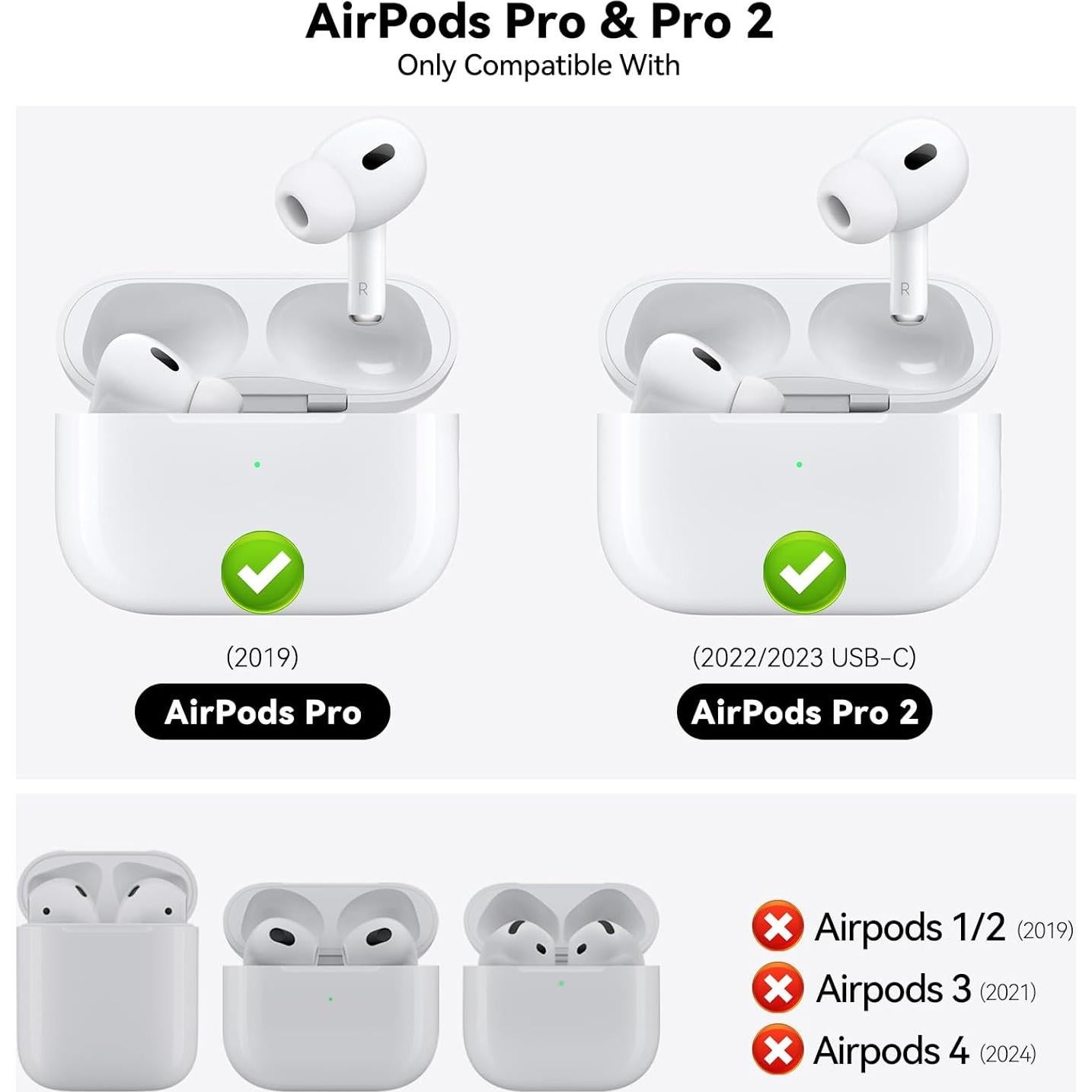 Funda de Silicona para AirPods Pro 2/1 con Kit de Limpieza