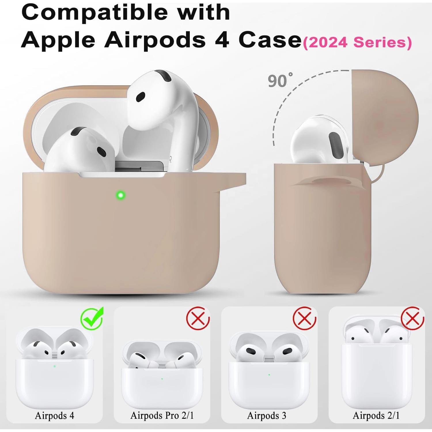 Funda de Silicona VOTILE para AirPods 4ta Generación 2024 - Té con Leche