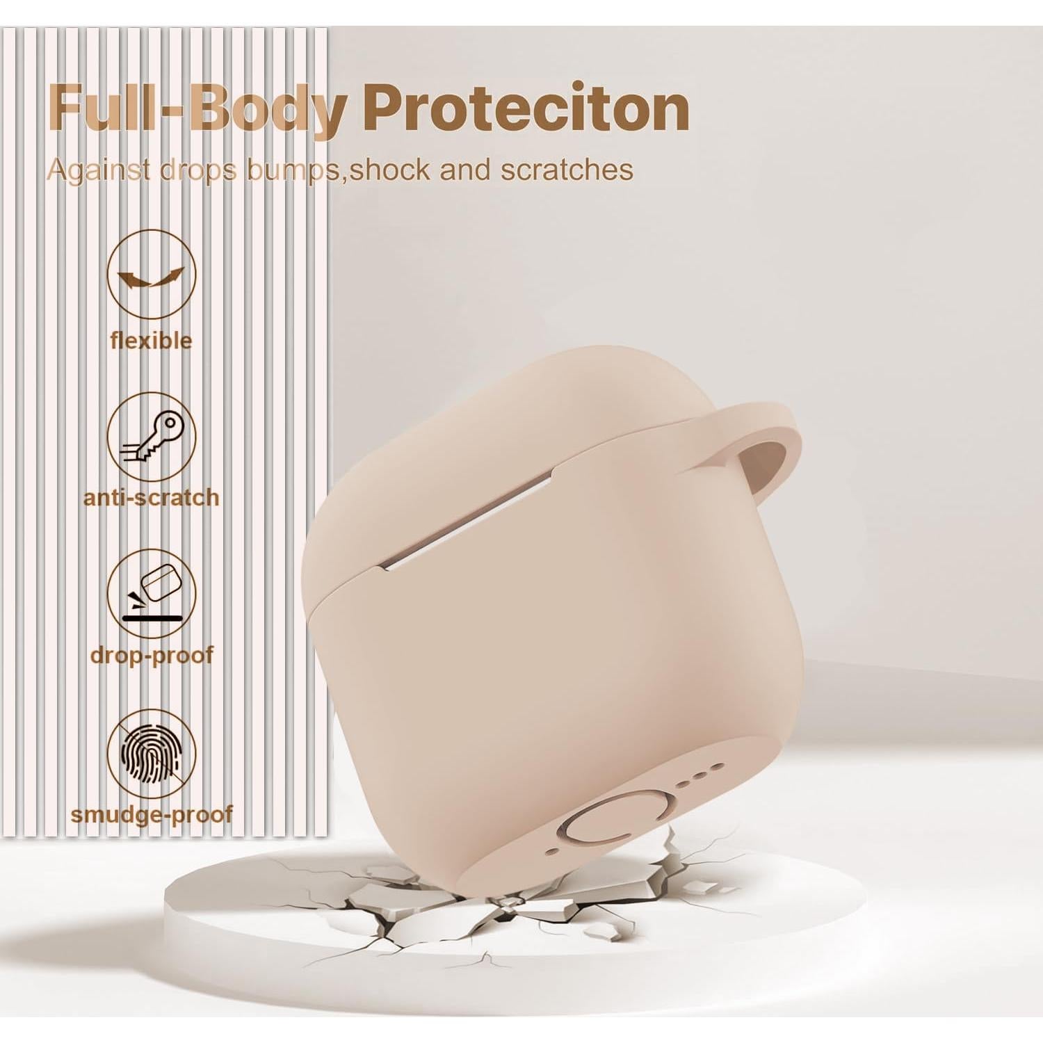 Funda de Silicona VOTILE para AirPods 4ta Generación 2024 - Té con Leche