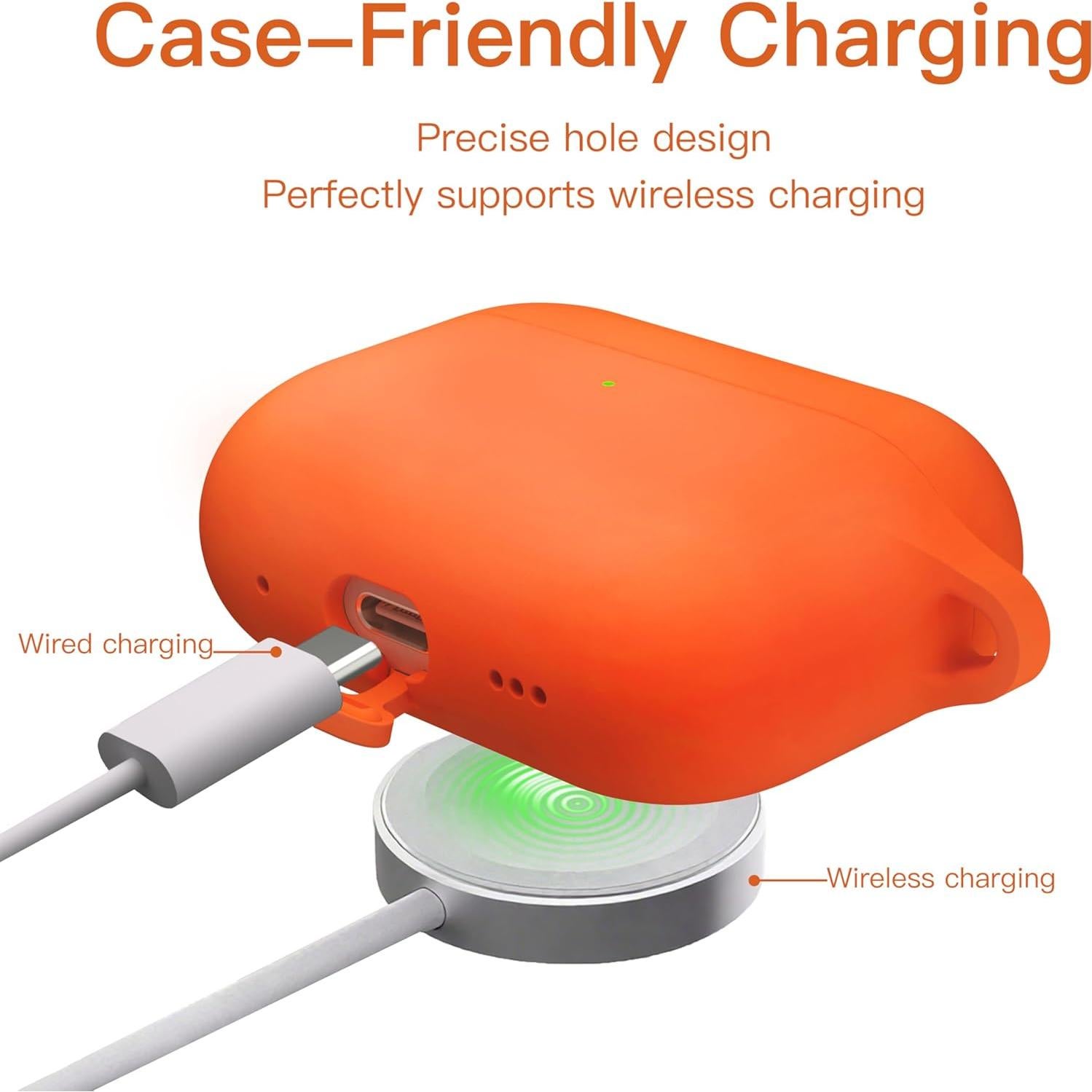 Funda de Silicona Brujula para AirPods Pro 3 2025 Naranja