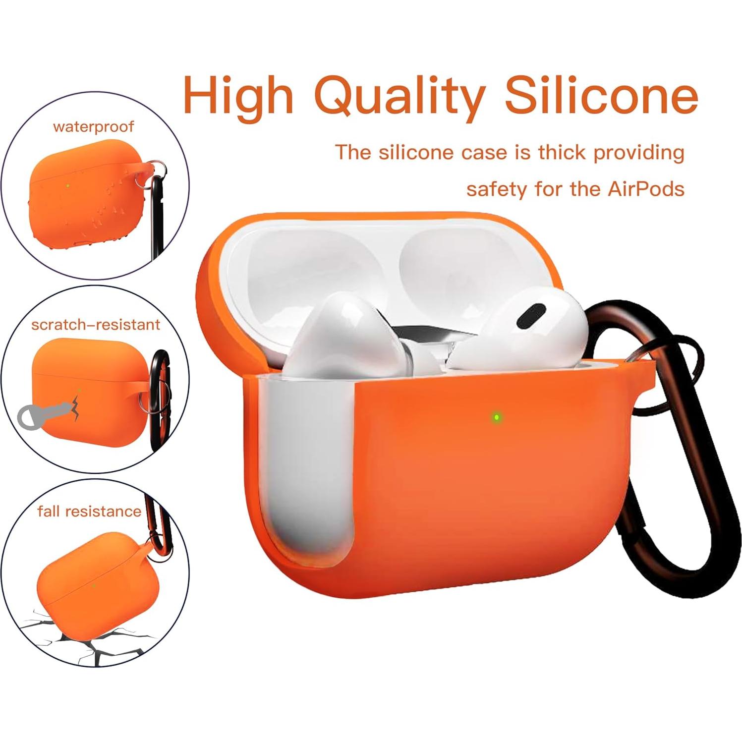 Funda de Silicona Brujula para AirPods Pro 3 2025 Naranja