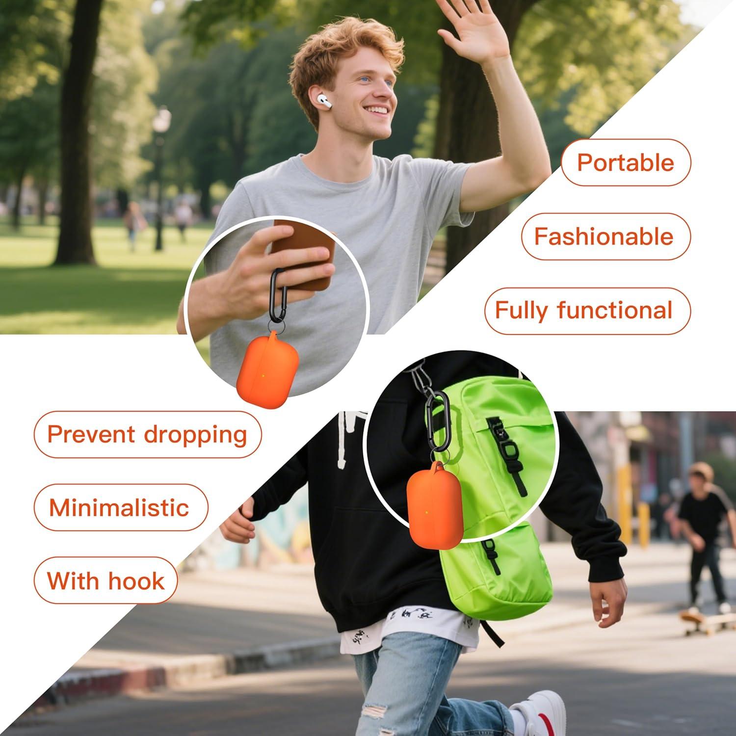 Funda de Silicona Brujula para AirPods Pro 3 2025 Naranja