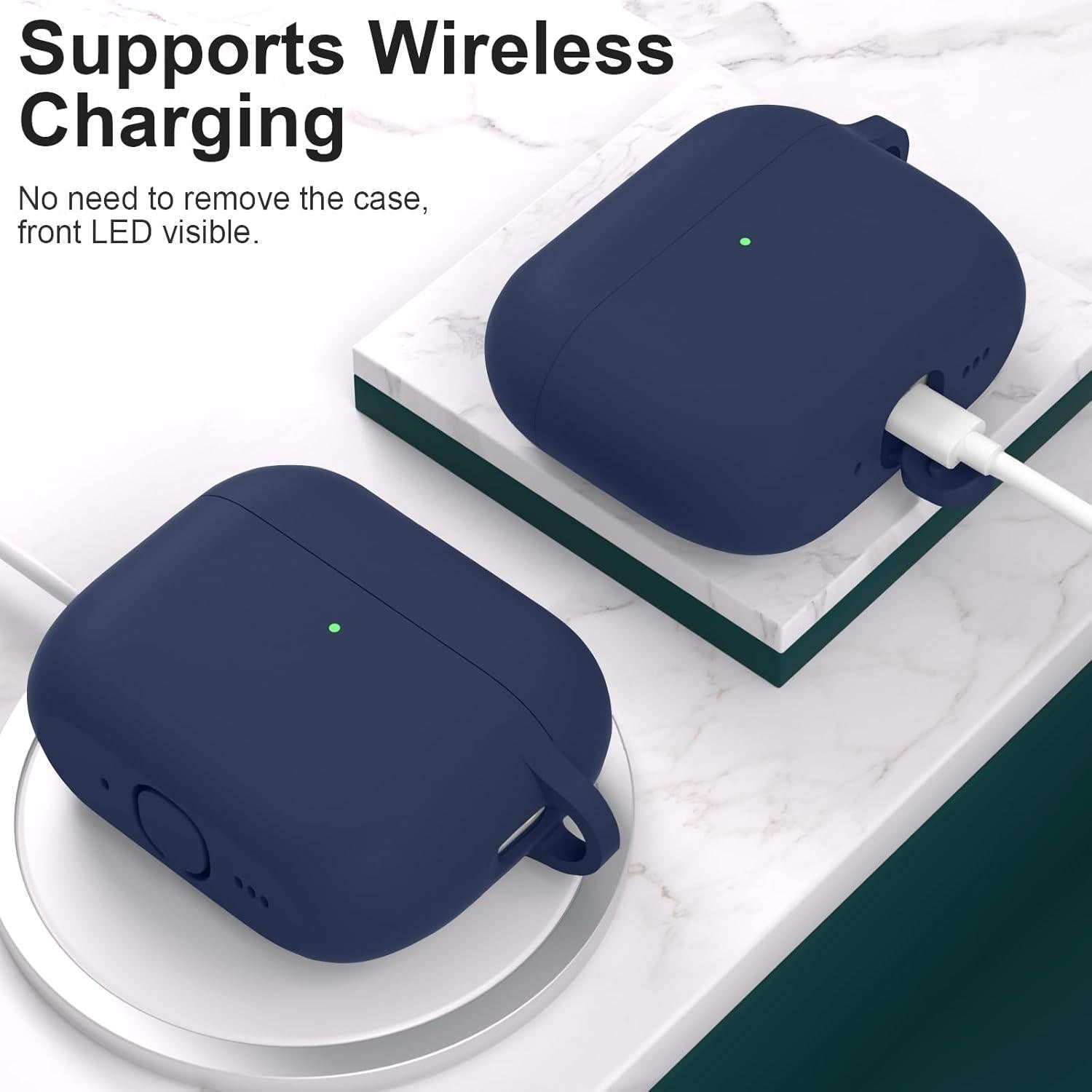 Funda de Silicona ATUAT para AirPods Pro 3 - Azul Medianoche