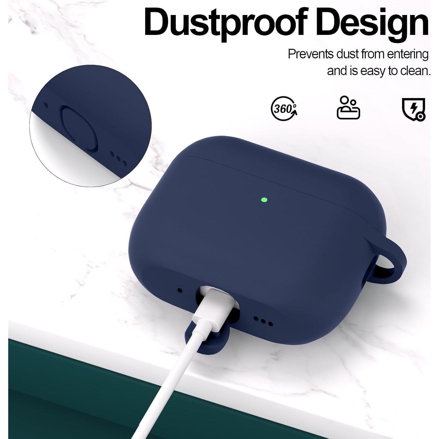 Funda de Silicona ATUAT para AirPods Pro 3 - Azul Medianoche