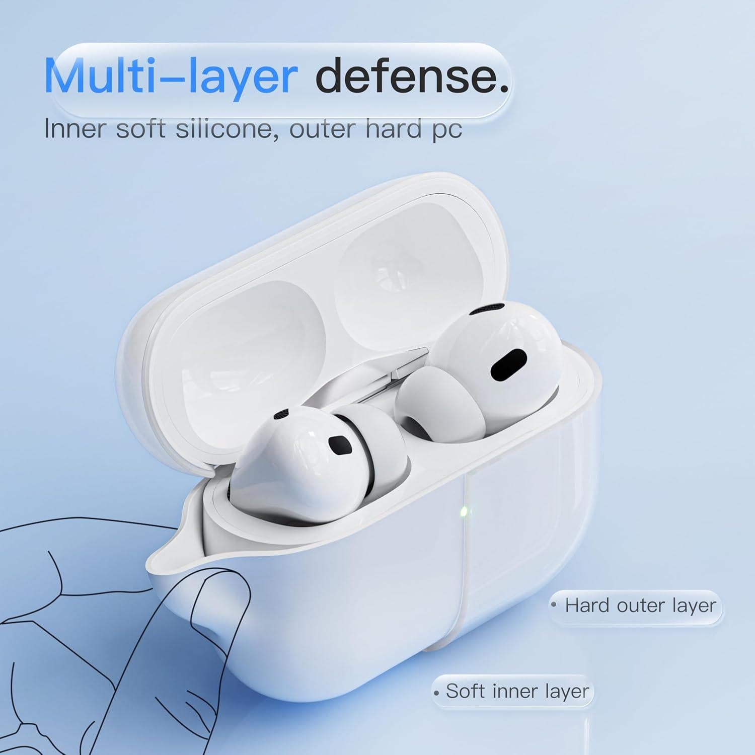 Funda Protectora DamonLight para AirPods Pro 3 - Silicona Blanca
