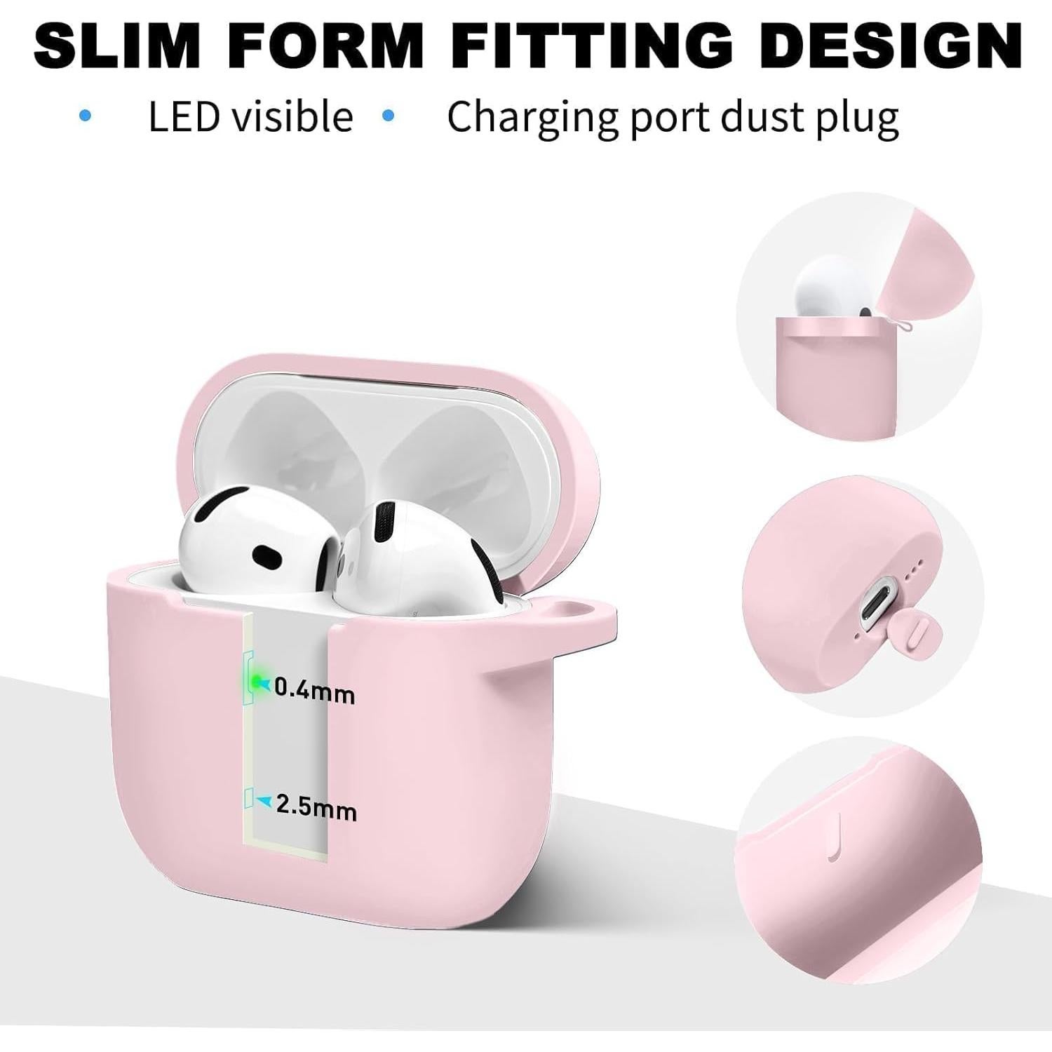 for AirPods Pro 2 Case Cover，Compatible with AirPods Pro 2nd/1st Generation Case Cover, for AirPods Pro 2 Case Accessories with Keychain（Pink）