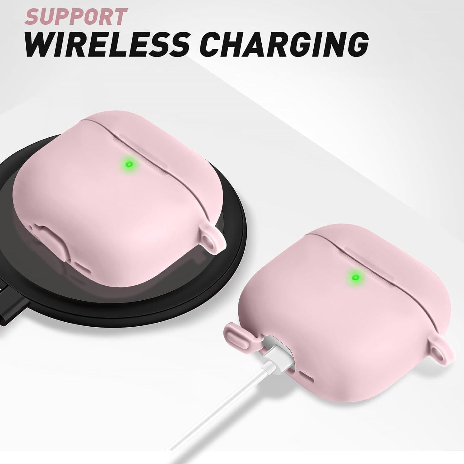 for AirPods Pro 2 Case Cover，Compatible with AirPods Pro 2nd/1st Generation Case Cover, for AirPods Pro 2 Case Accessories with Keychain（Pink）