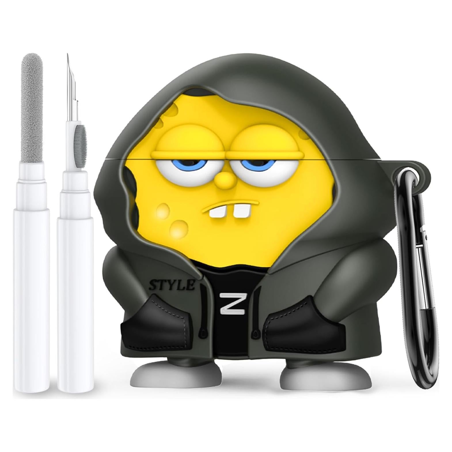 Funda de Silicona Kawaii Amarilla para AirPods 4 2024 con Kit de Limpieza