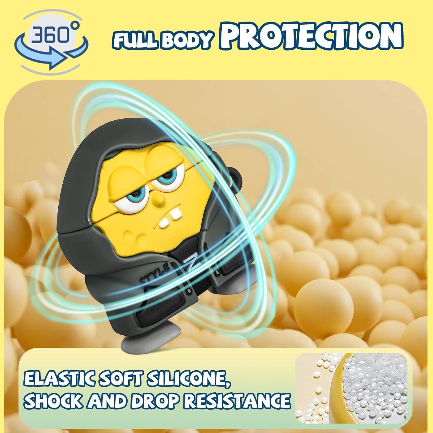 Funda de Silicona Kawaii Amarilla para AirPods 4 2024 con Kit de Limpieza