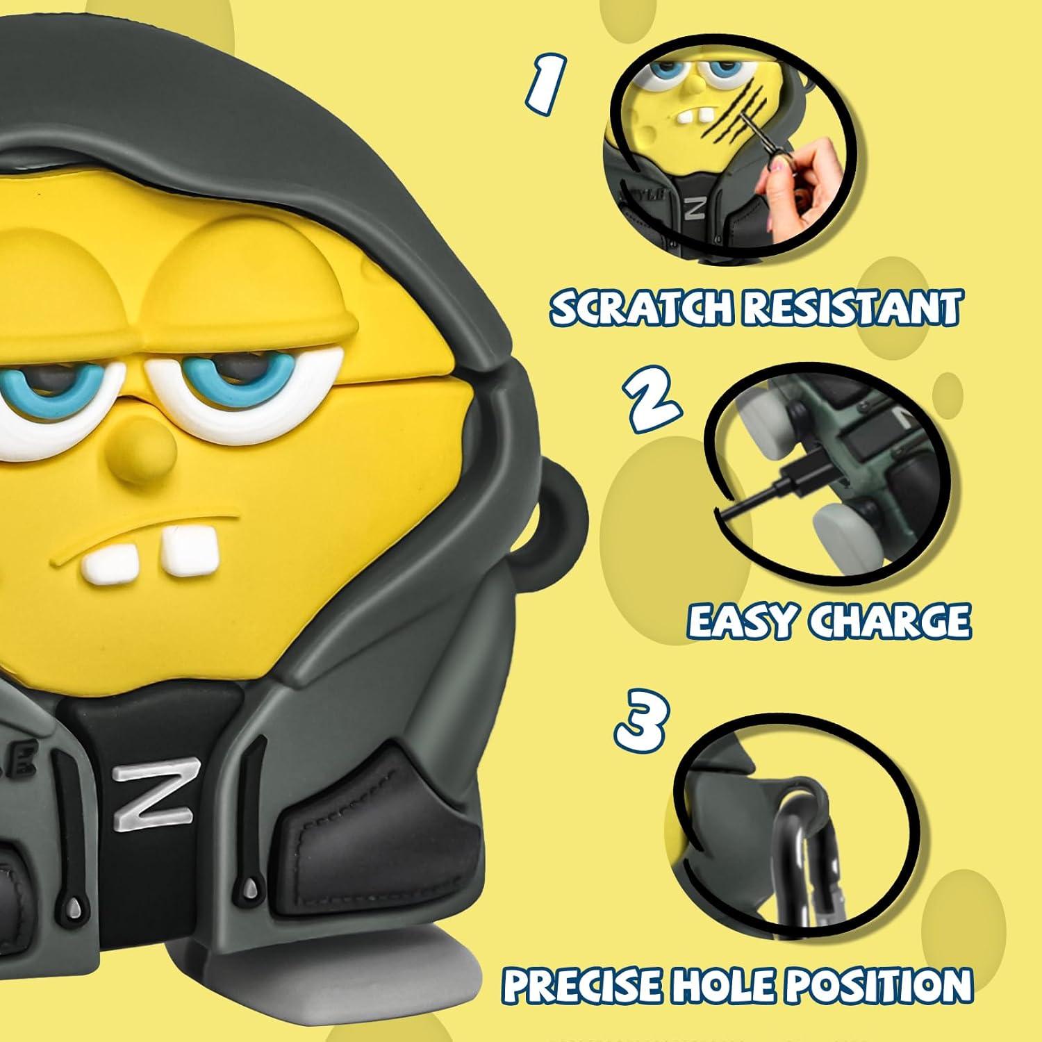 Funda de Silicona Kawaii Amarilla para AirPods 4 2024 con Kit de Limpieza