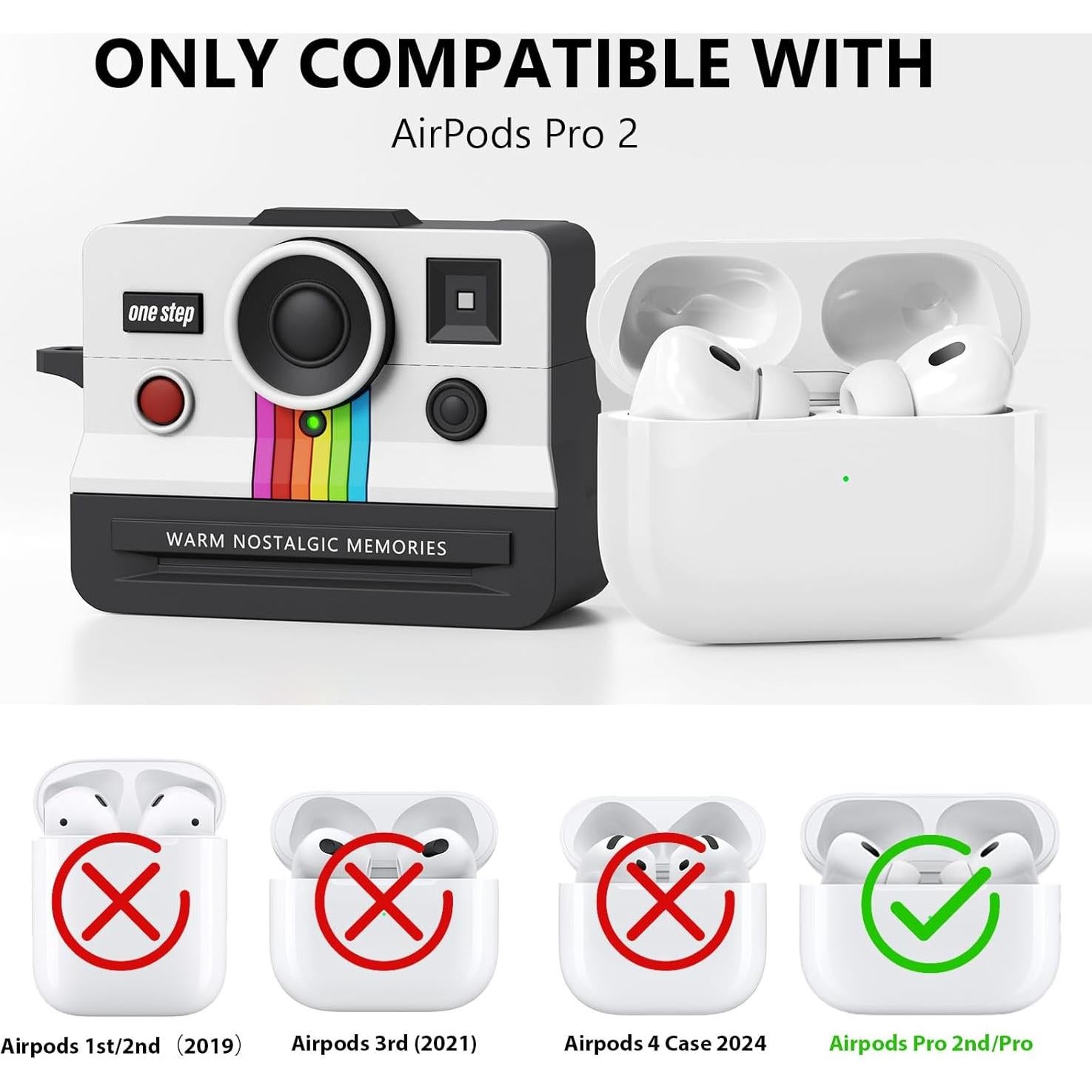 Funda Silicona VISOOM Retro para AirPods Pro 1/2 - Blanca