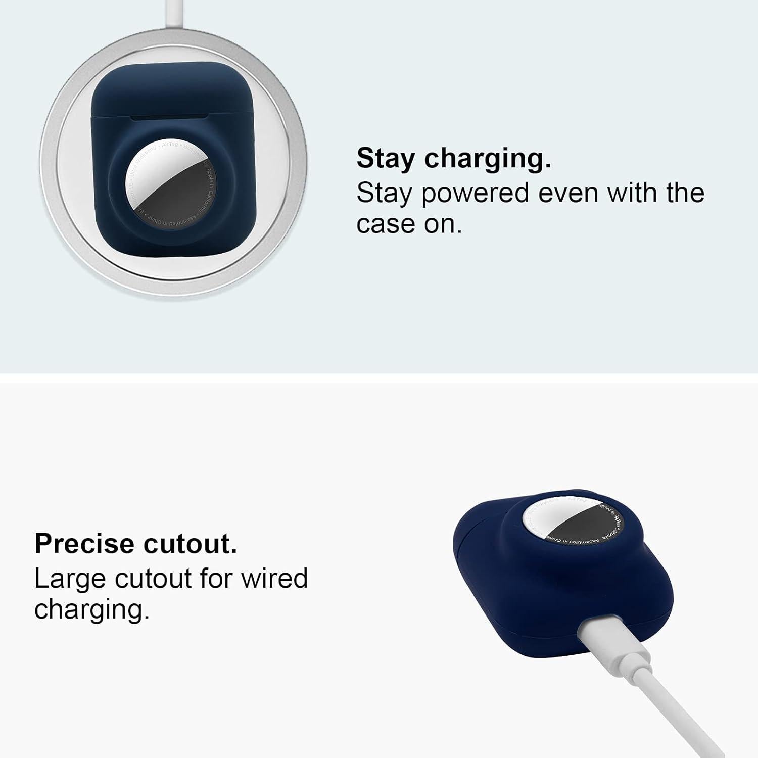 Funda Protectora Silicona Enspito 2 en 1 para AirPods y AirTag