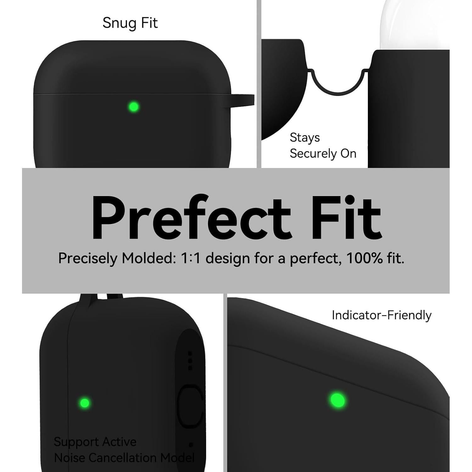 Funda de Silicona Matekxy para AirPods Pro 3 2025 - Negro