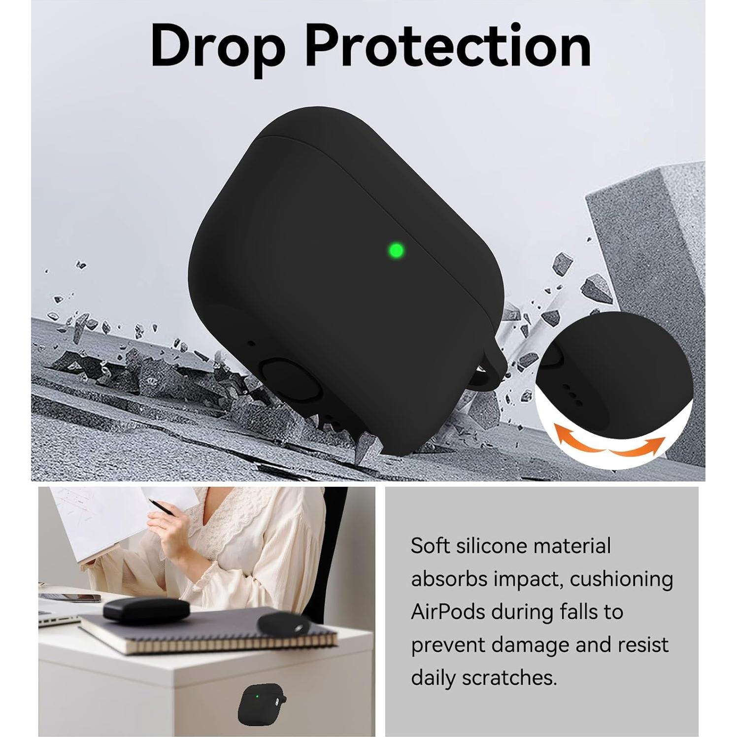 Funda de Silicona Matekxy para AirPods Pro 3 2025 - Negro