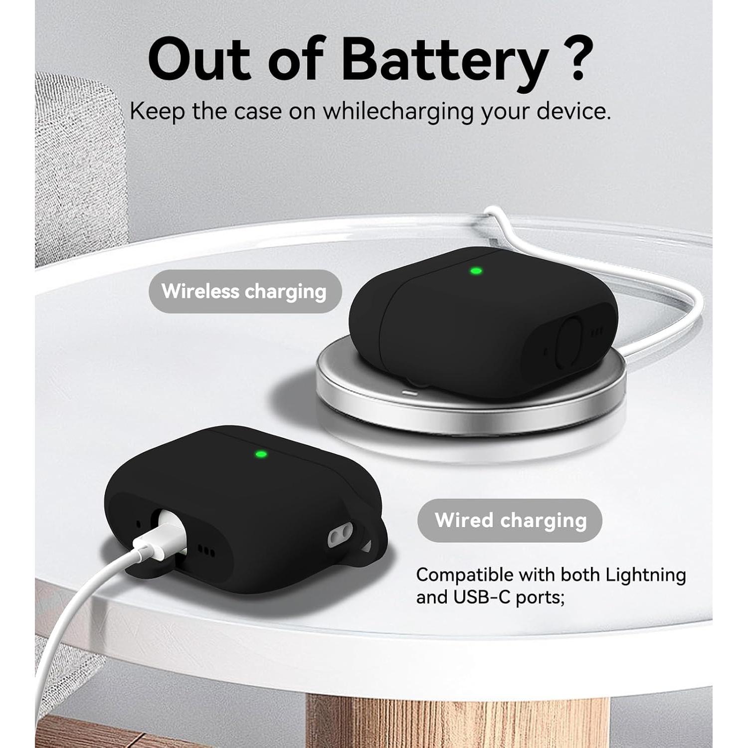 Funda de Silicona Matekxy para AirPods Pro 3 2025 - Negro