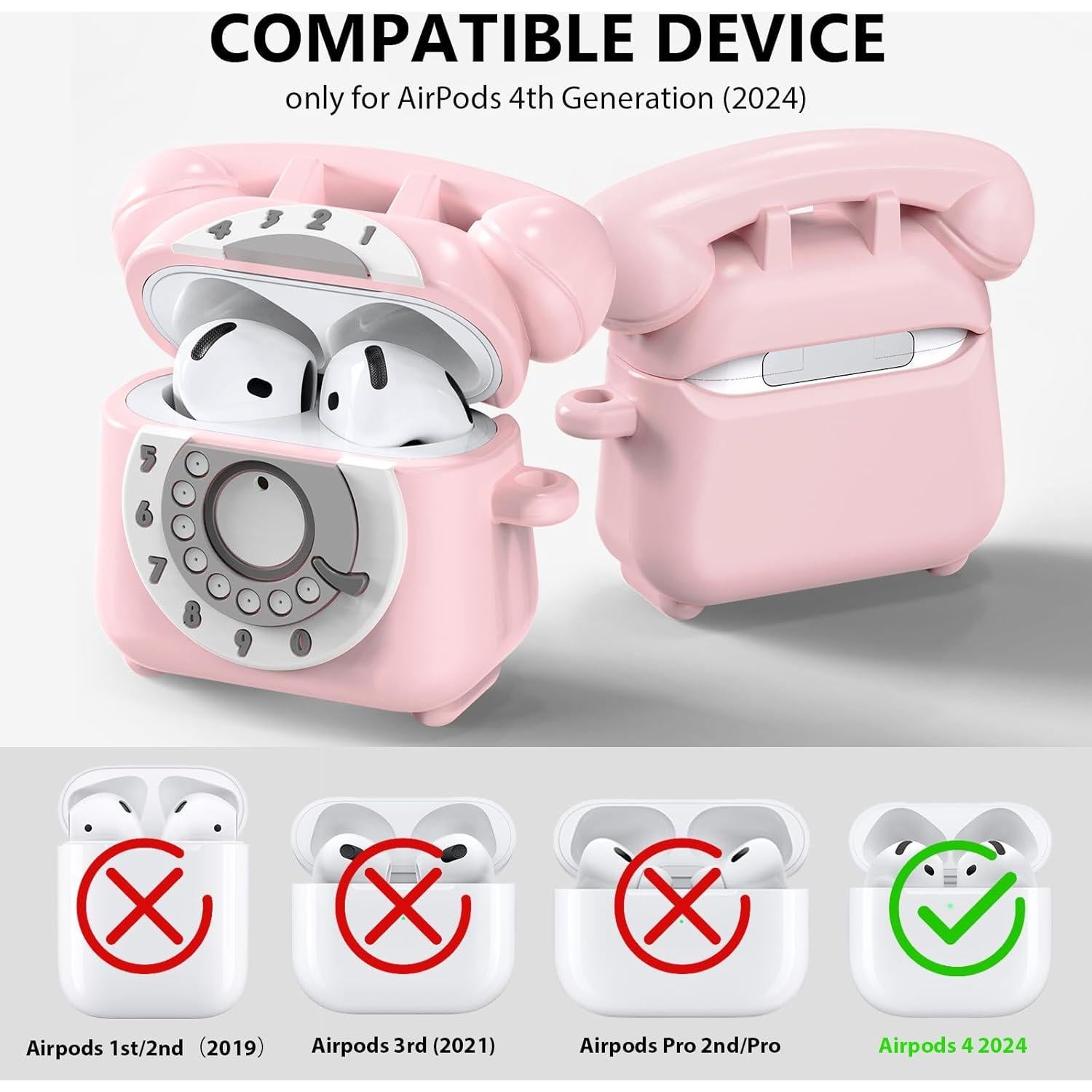 Funda Protectora KOREDA Rosa para AirPods 4 Gen 2024