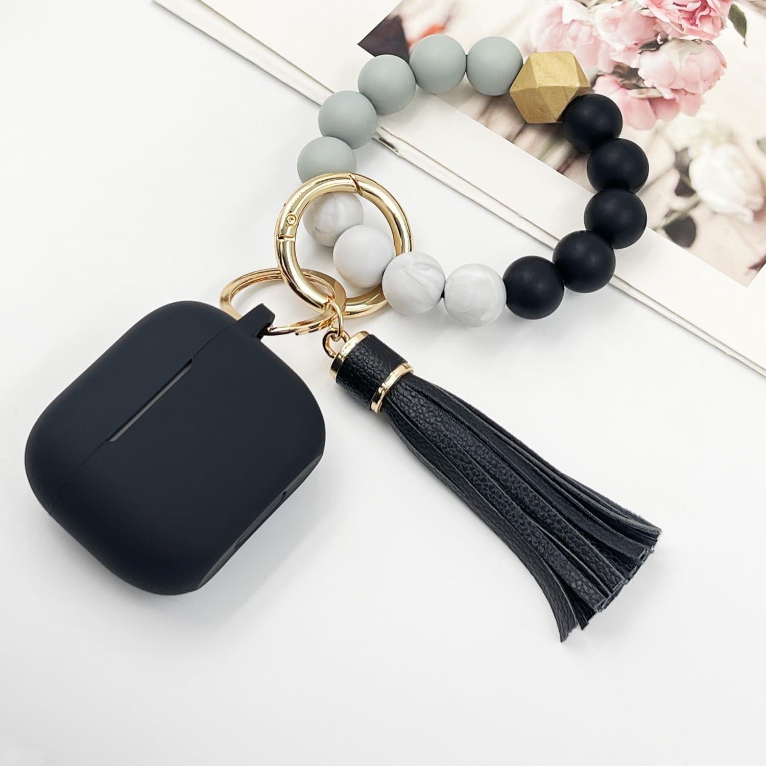 Funda de Silicona para AirPods 3 KOUJAON con Llavero Negro