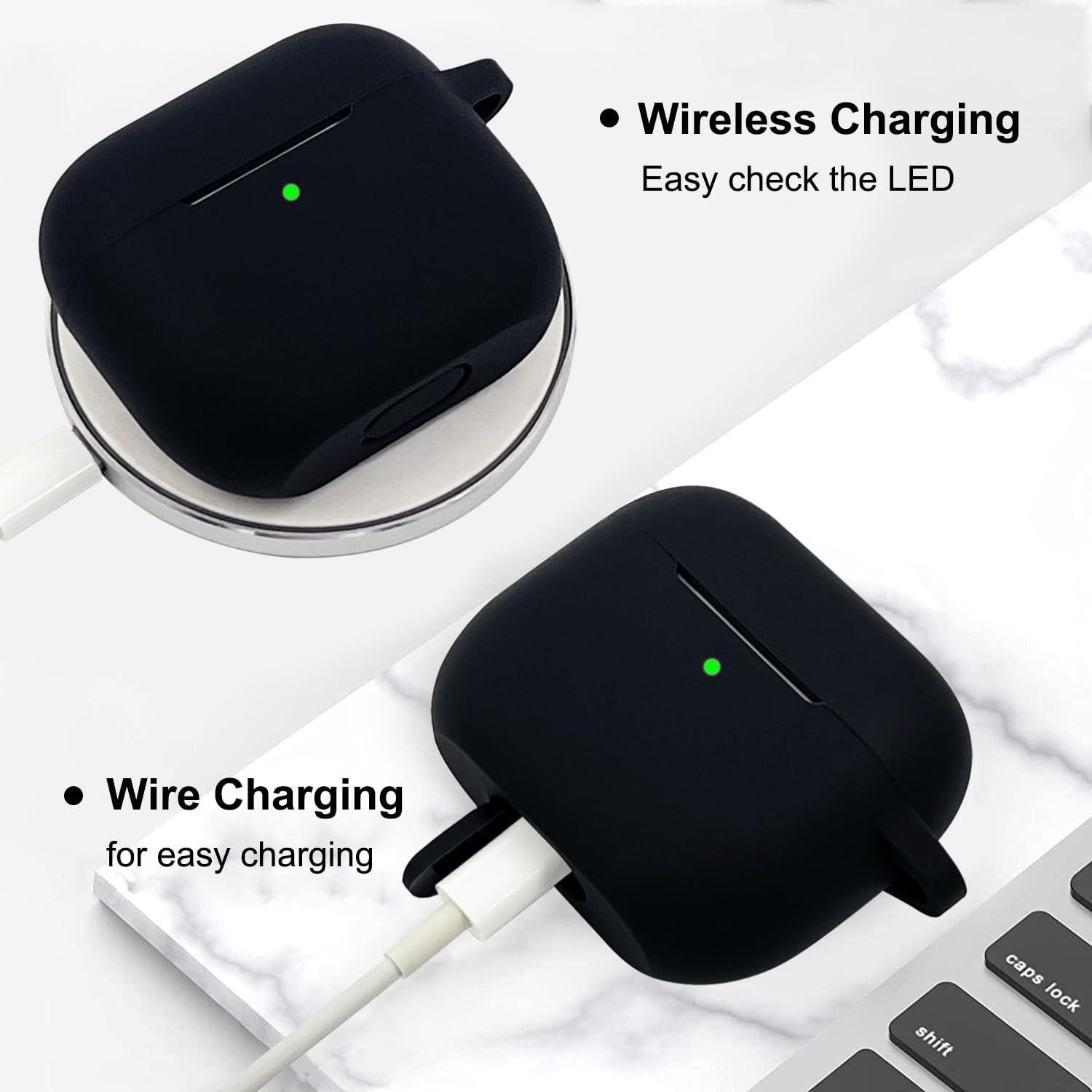 Funda de Silicona para AirPods 3 KOUJAON con Llavero Negro